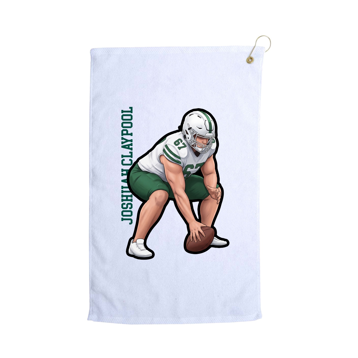 Golf Towel — Name Vertical in White