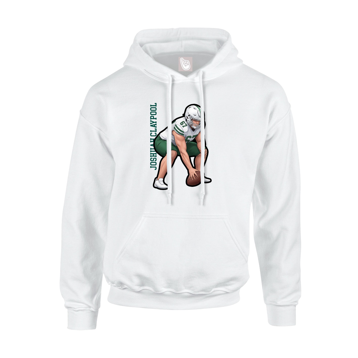 Hoodie — Name Vertical in White