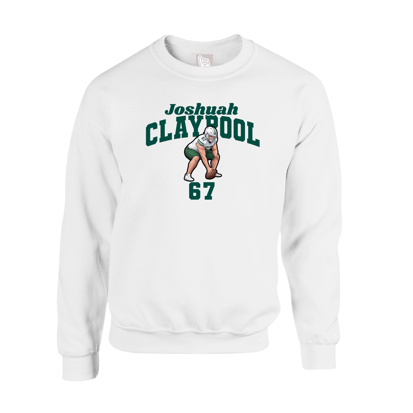 Fleece Crew — Signature Arch in White