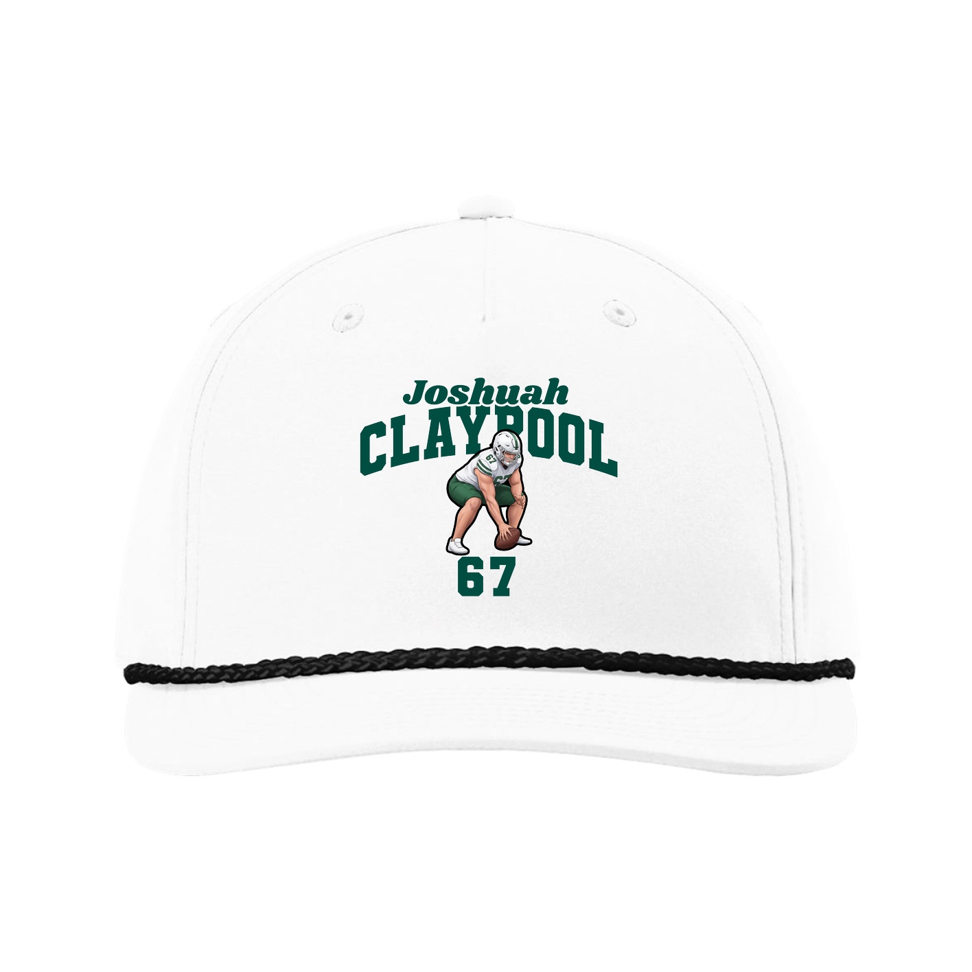 Five-Panel Classic Rope Cap — Signature Arch in White