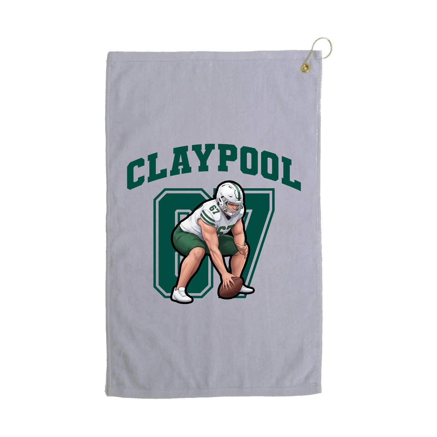 Golf Towel — Number in Grey