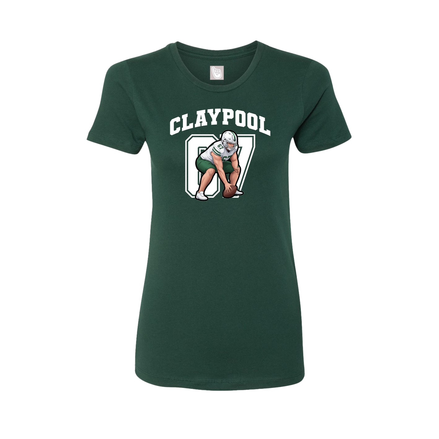 Fitted Women's Tee — Number in Green