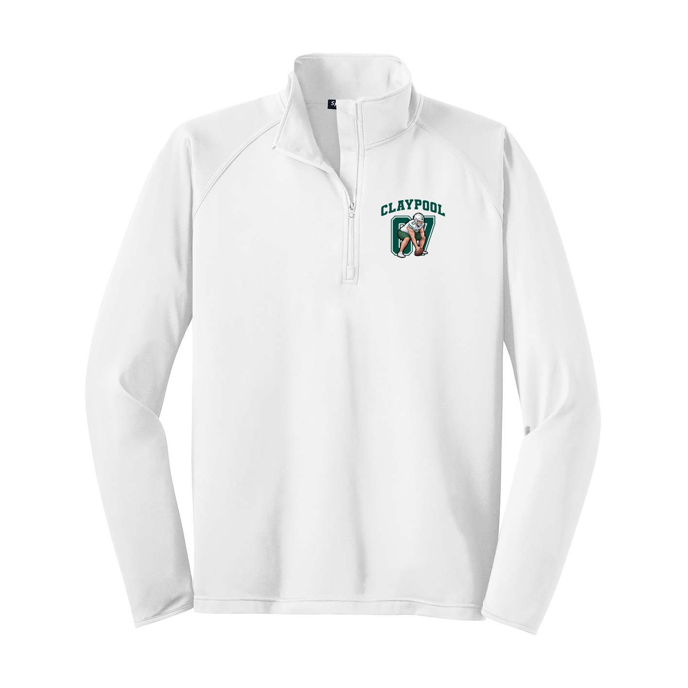 Q-Zip Pullover — Number in White