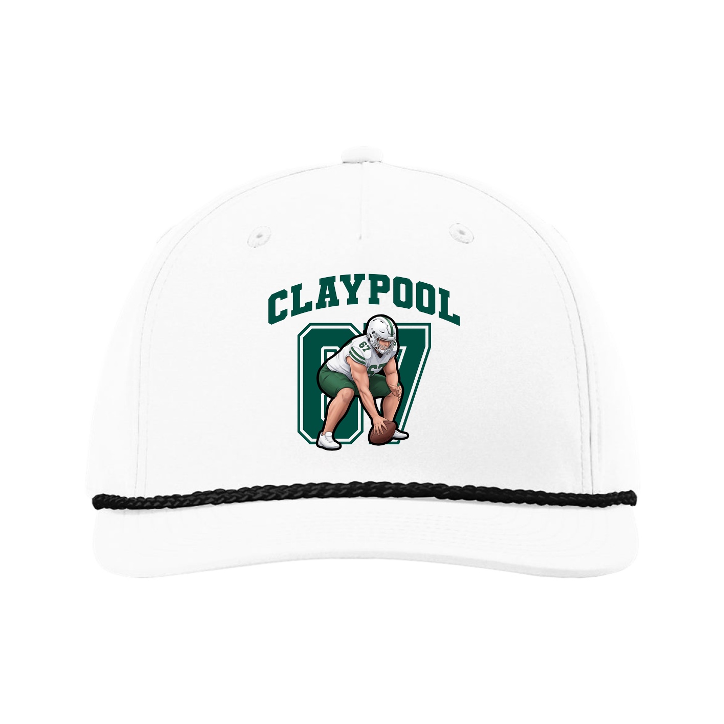 Five-Panel Classic Rope Cap — Number in White