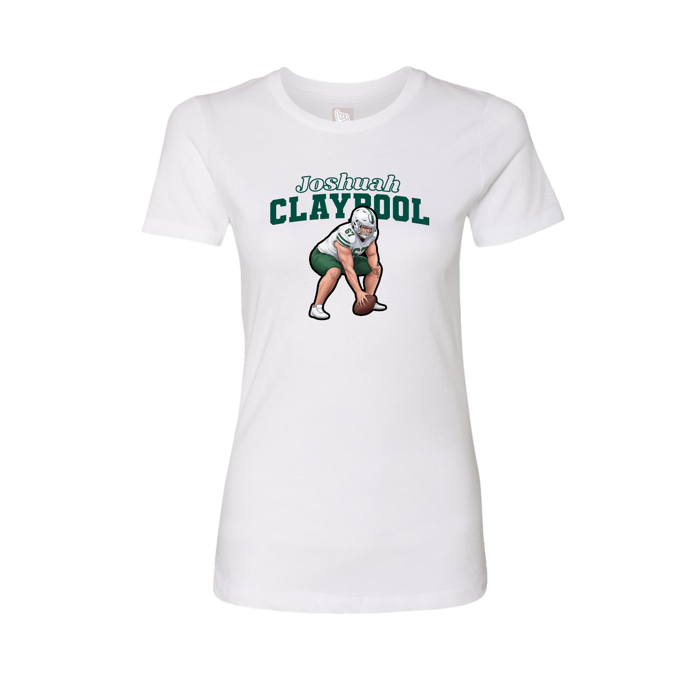 Fitted Women's Tee — Name Arch in White
