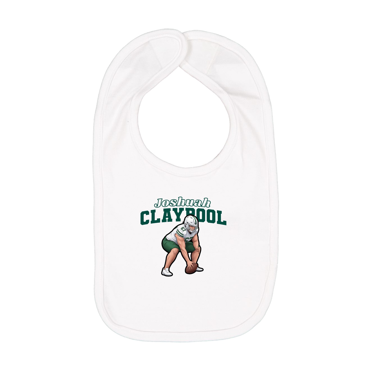 Infant Bib — Name Arch in White