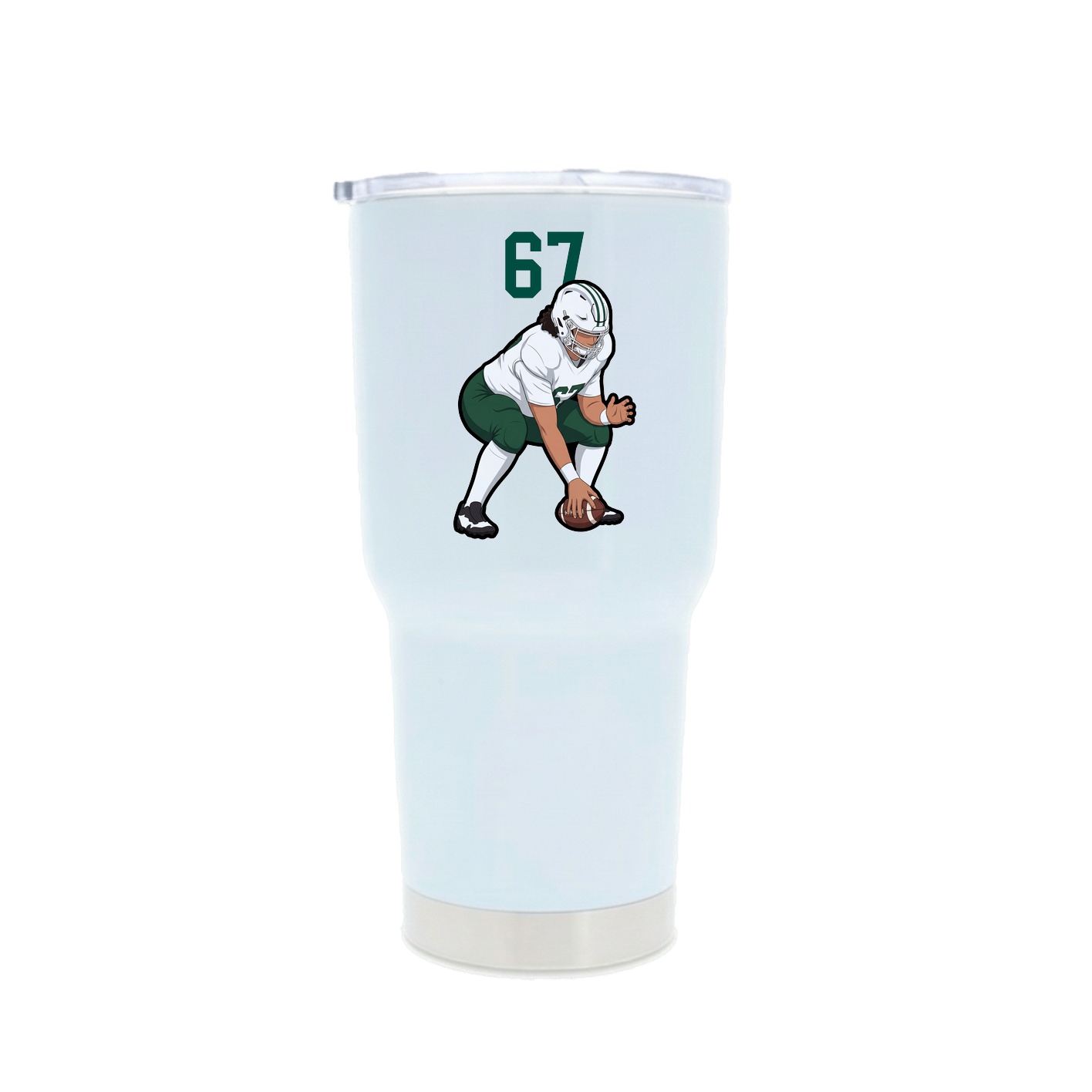 30oz Stainless Steel Tumbler — Number Top in White