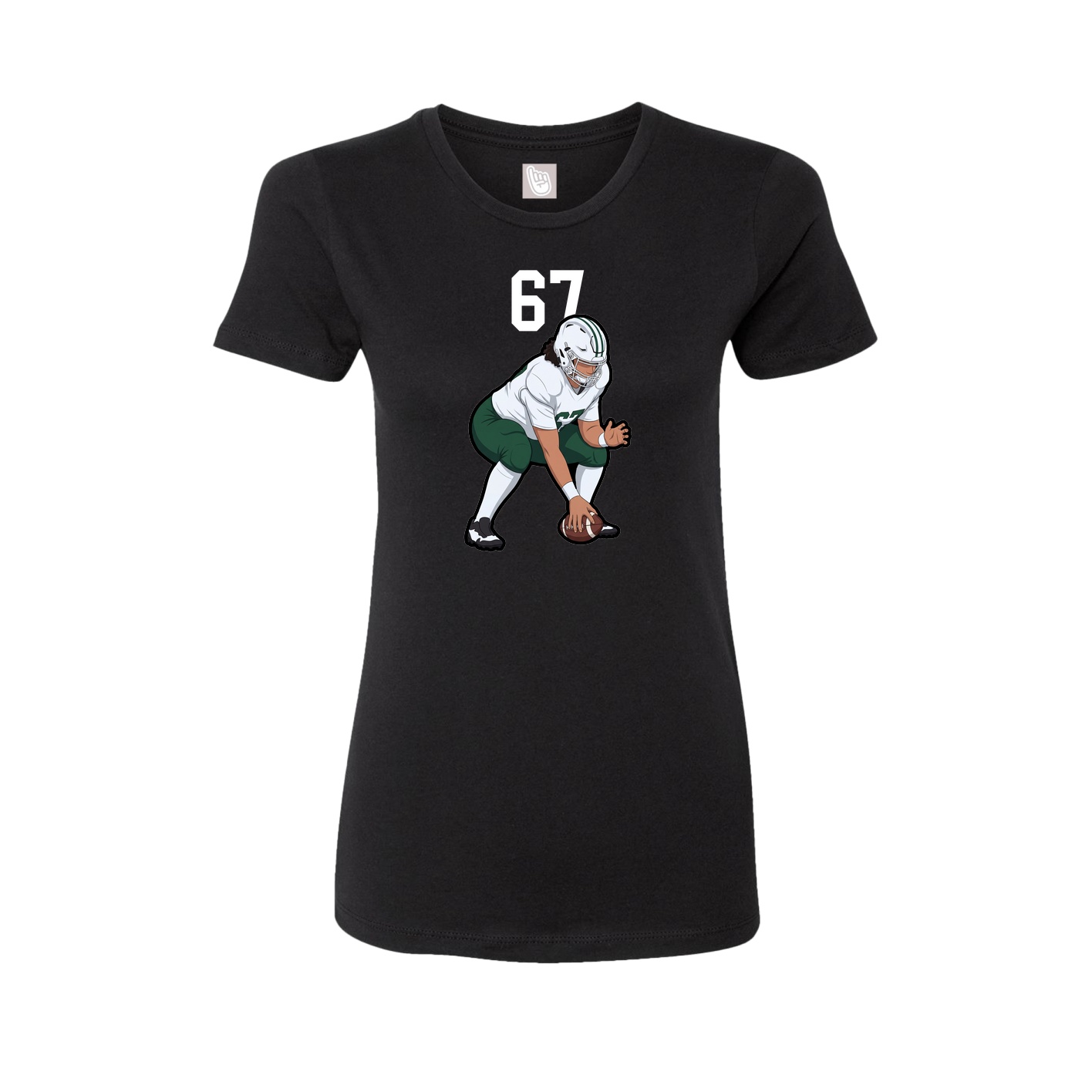 Fitted Women's Tee — Number Top in Black