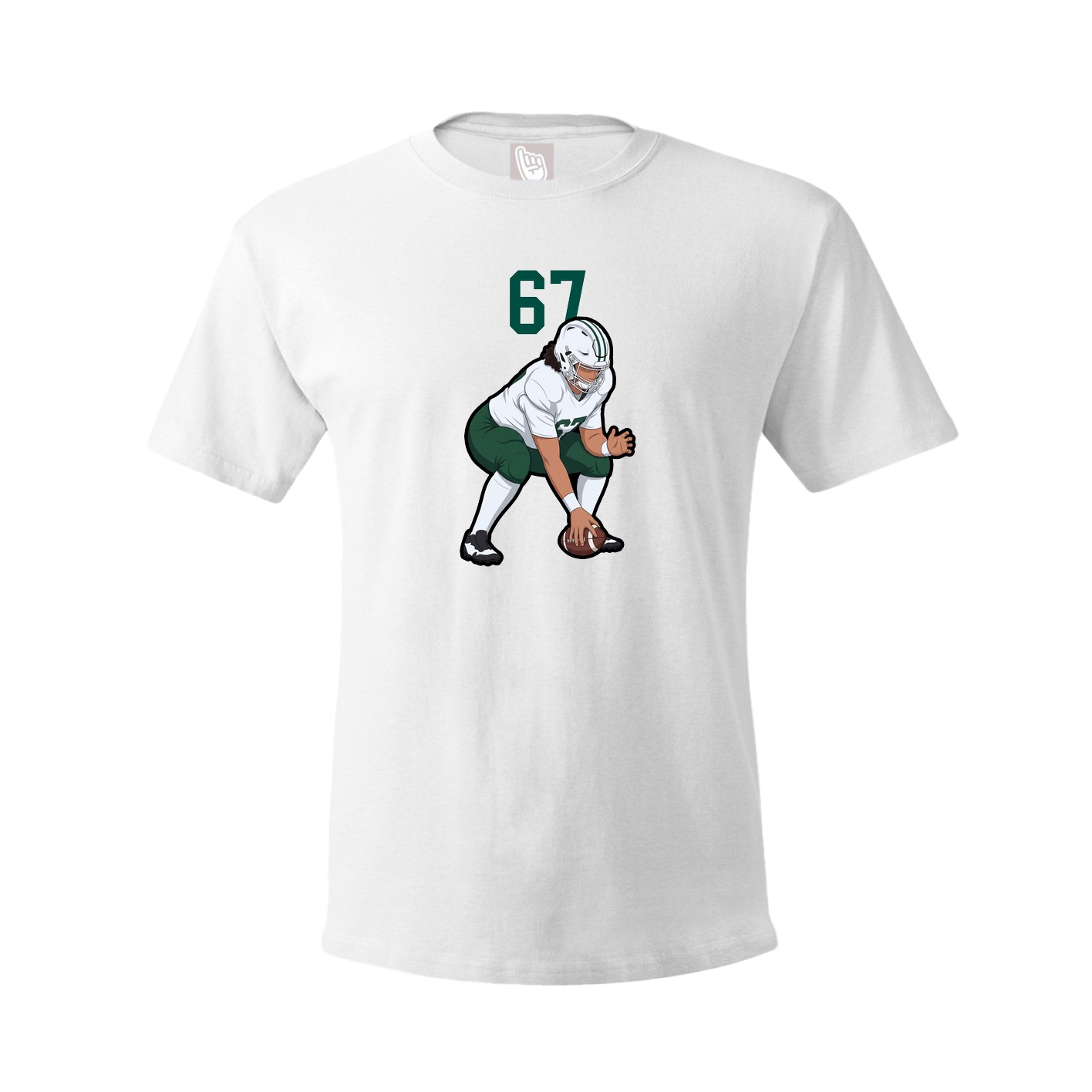 Youth Tee — Number Top in White