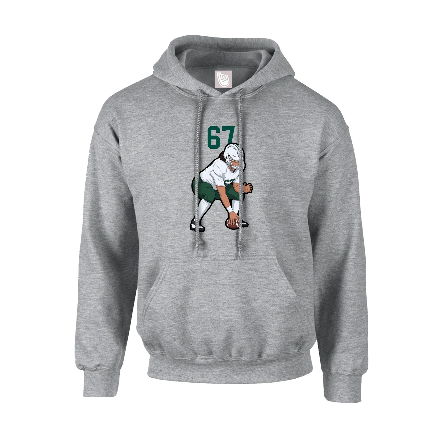 Youth Hoodie — Number Top in Grey