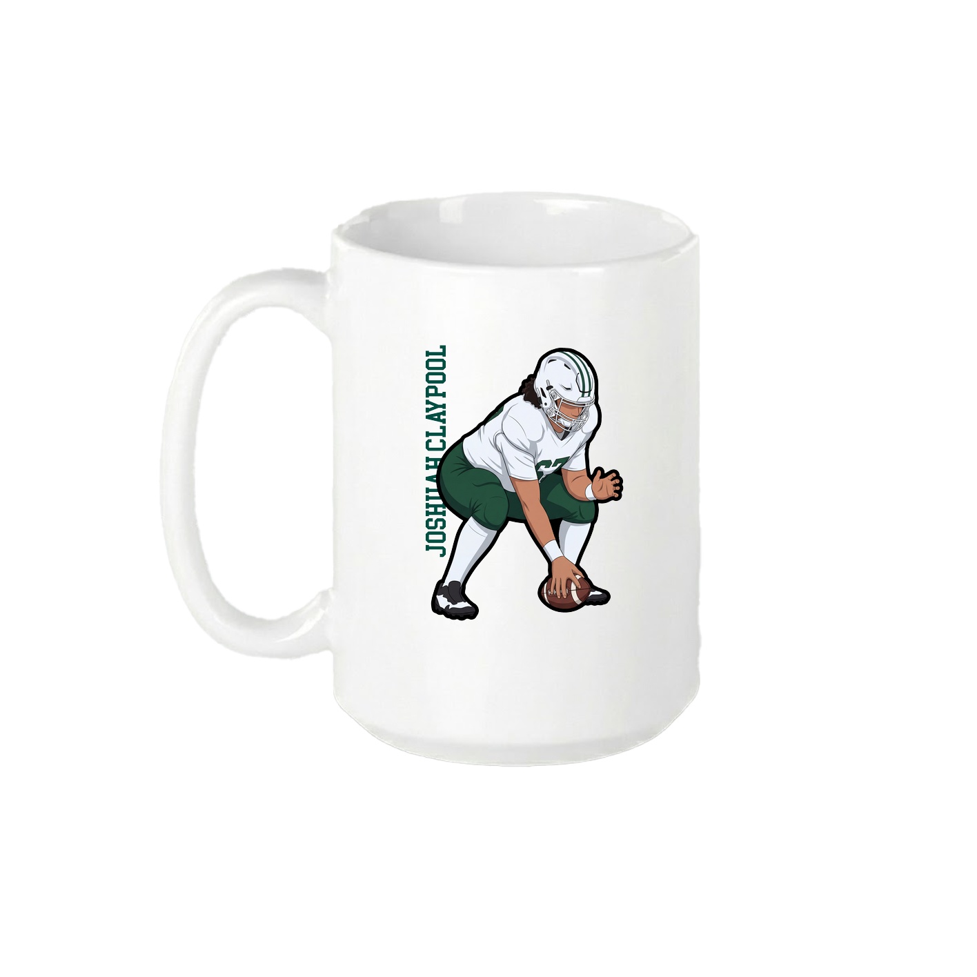 15oz Coffee Mug — Name Vertical in White