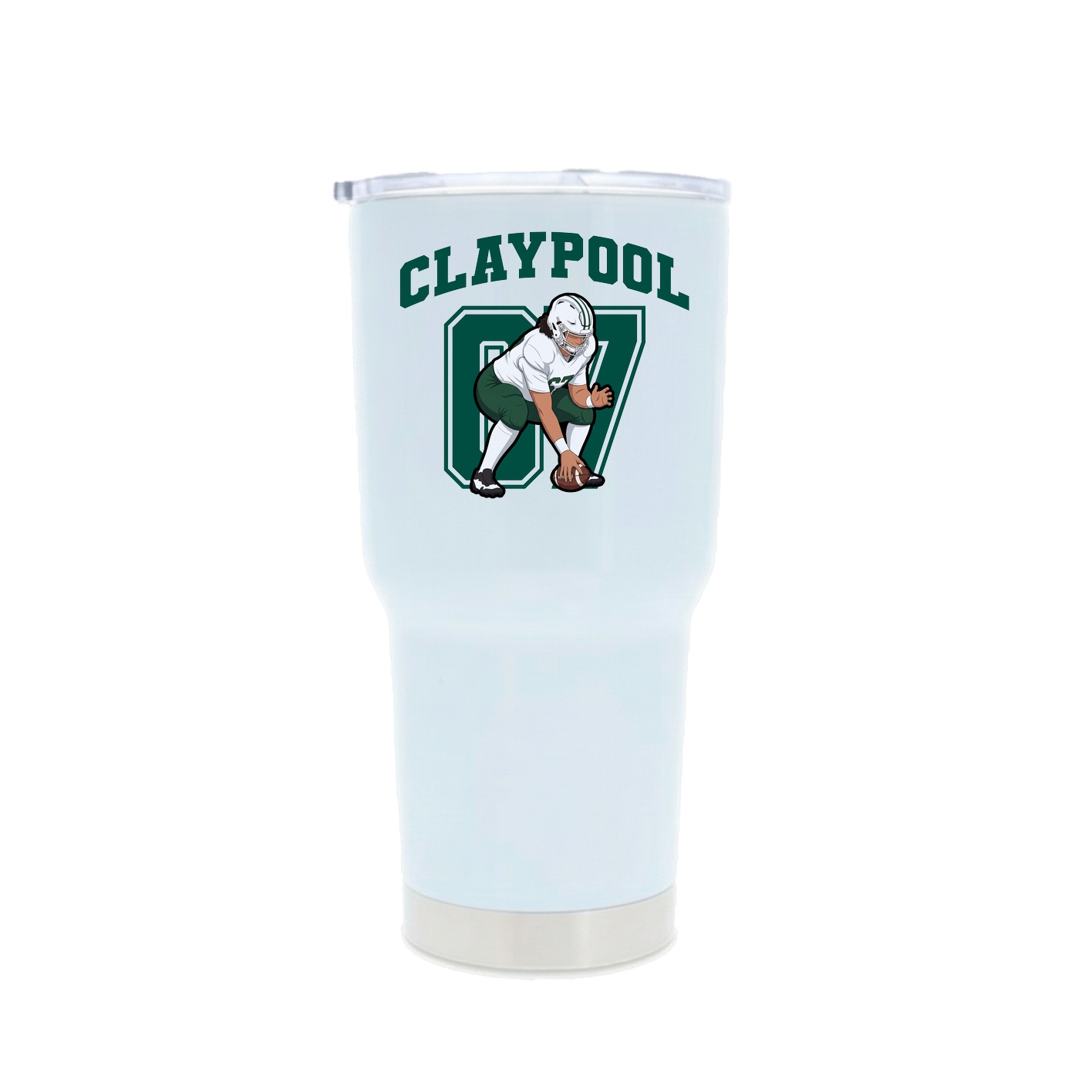 30oz Stainless Steel Tumbler — Number in White