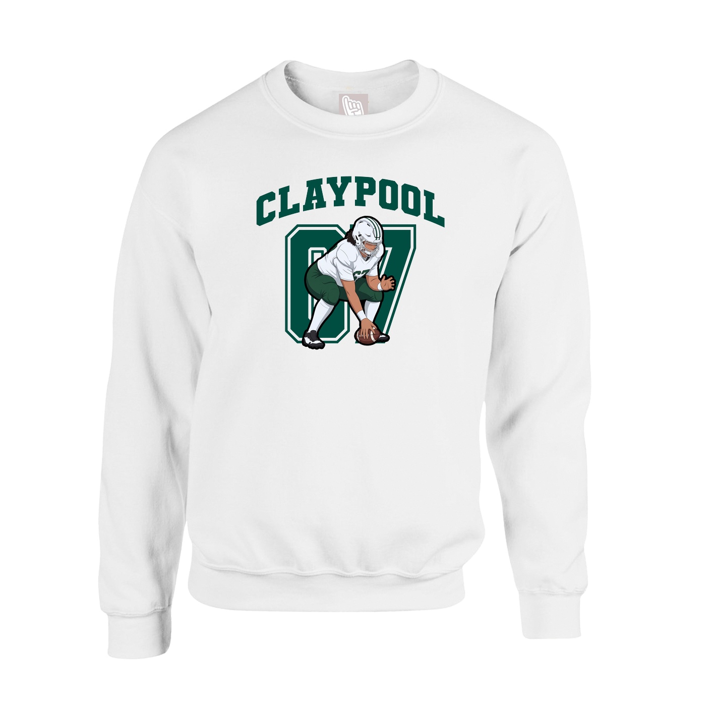Fleece Crew — Number in White