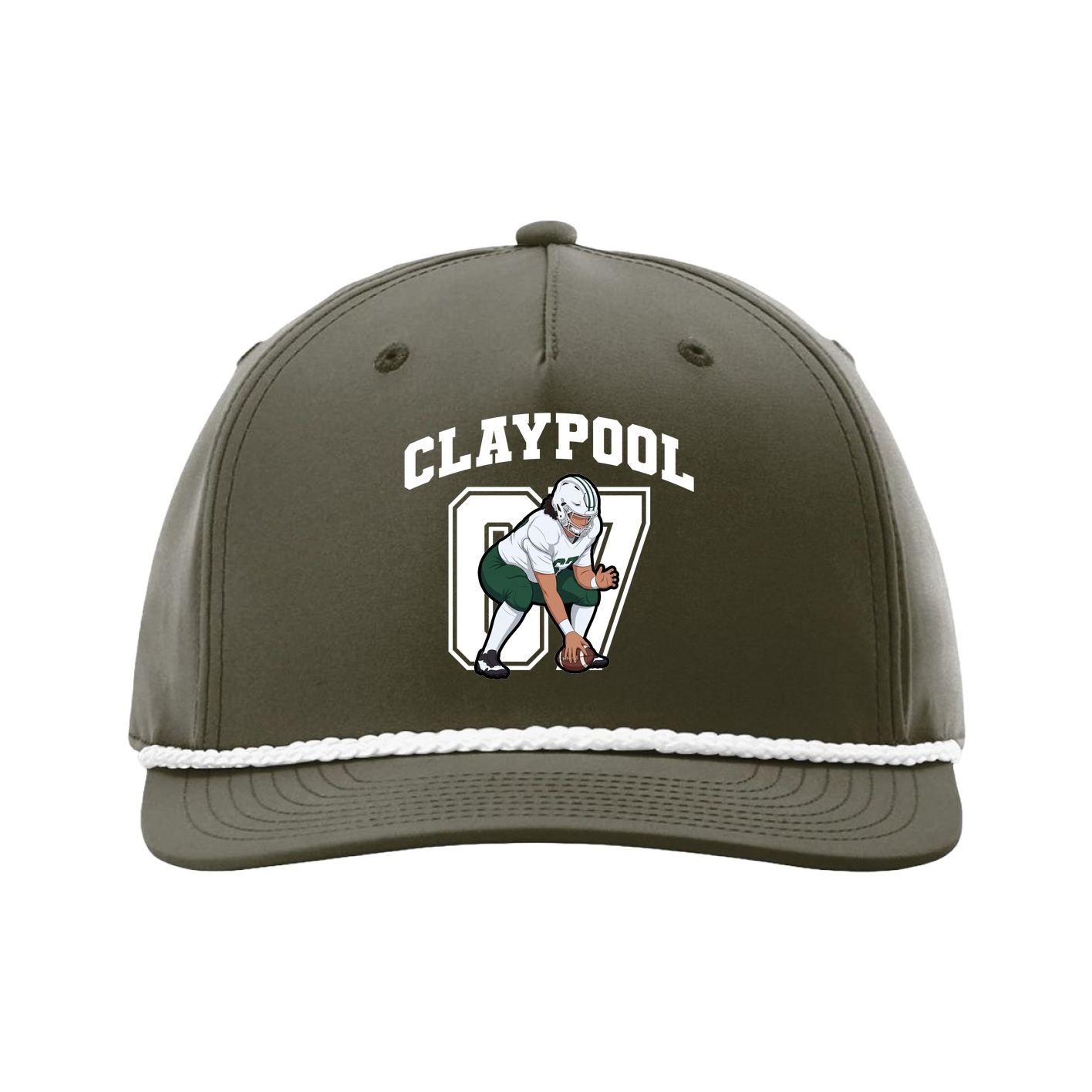 Five-Panel Classic Rope Cap — Number in Green