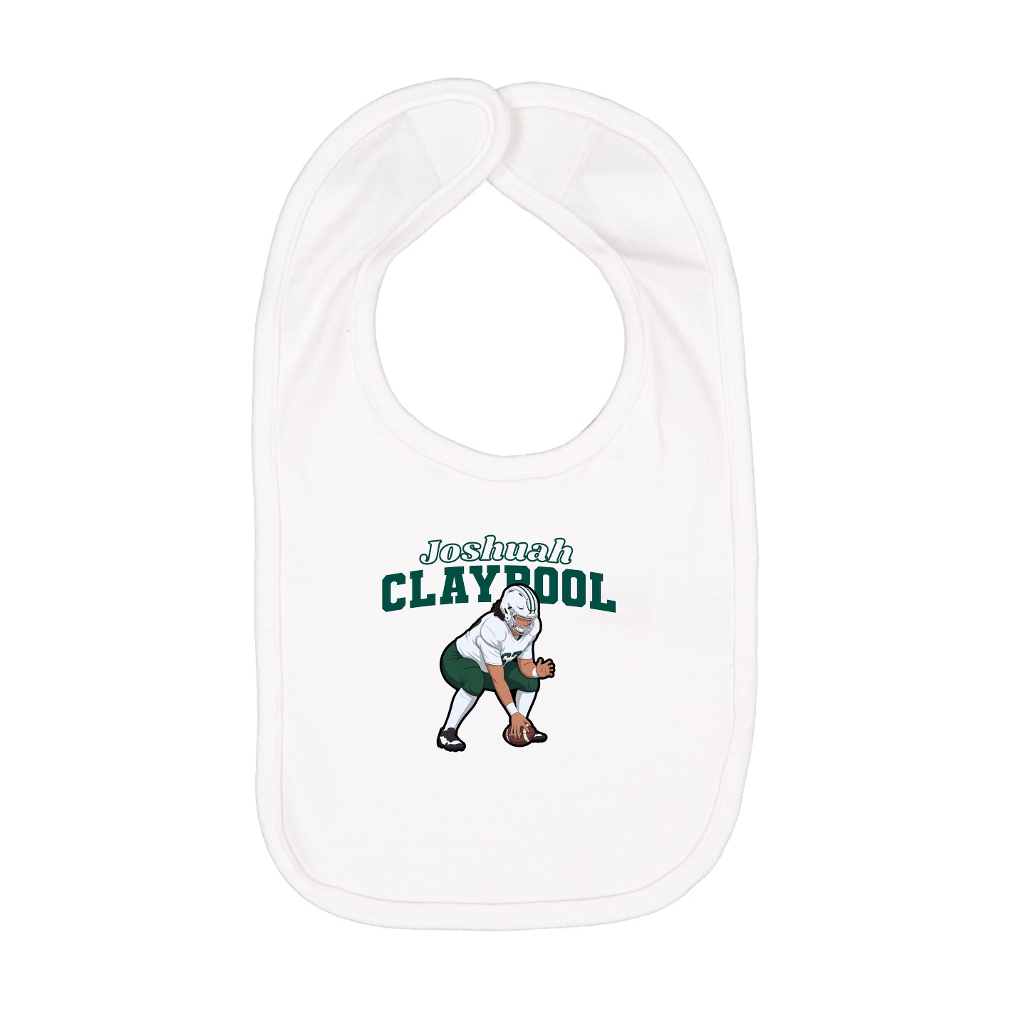 Infant Bib — Name Arch in White