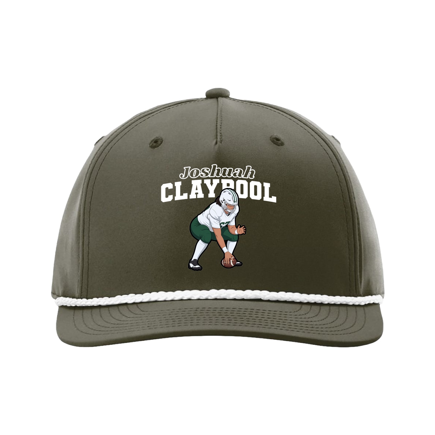Five-Panel Classic Rope Cap — Name Arch in Green