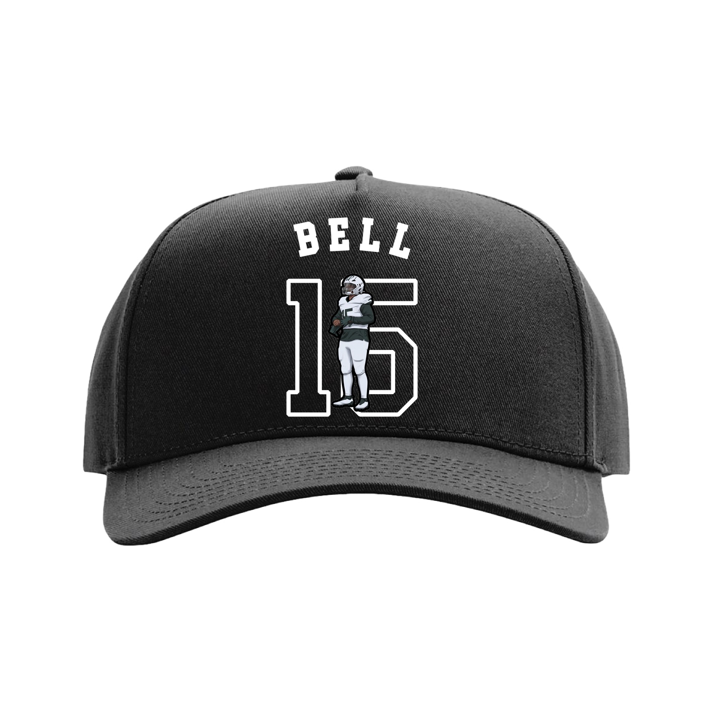 Full Fabric Five-Panel Champ Cap — Shirsey Arch in Black