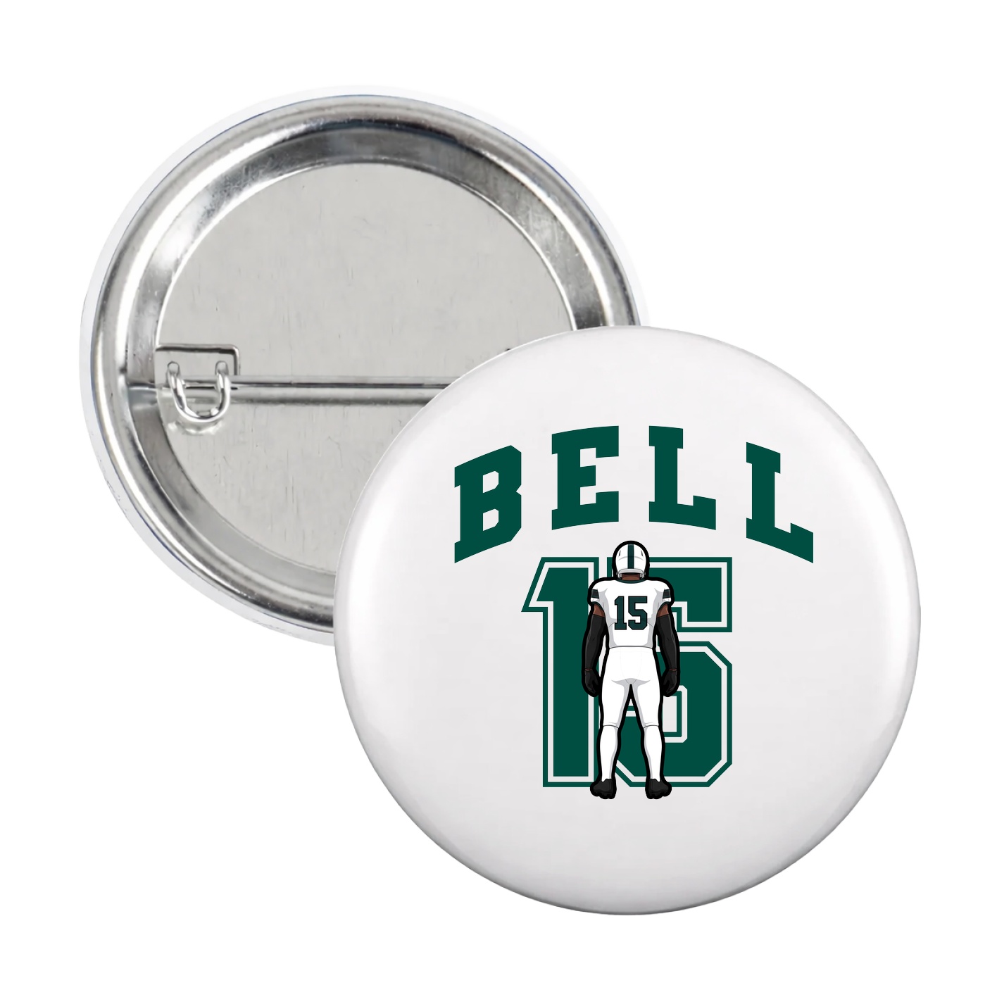 Game Day Button — Number in White