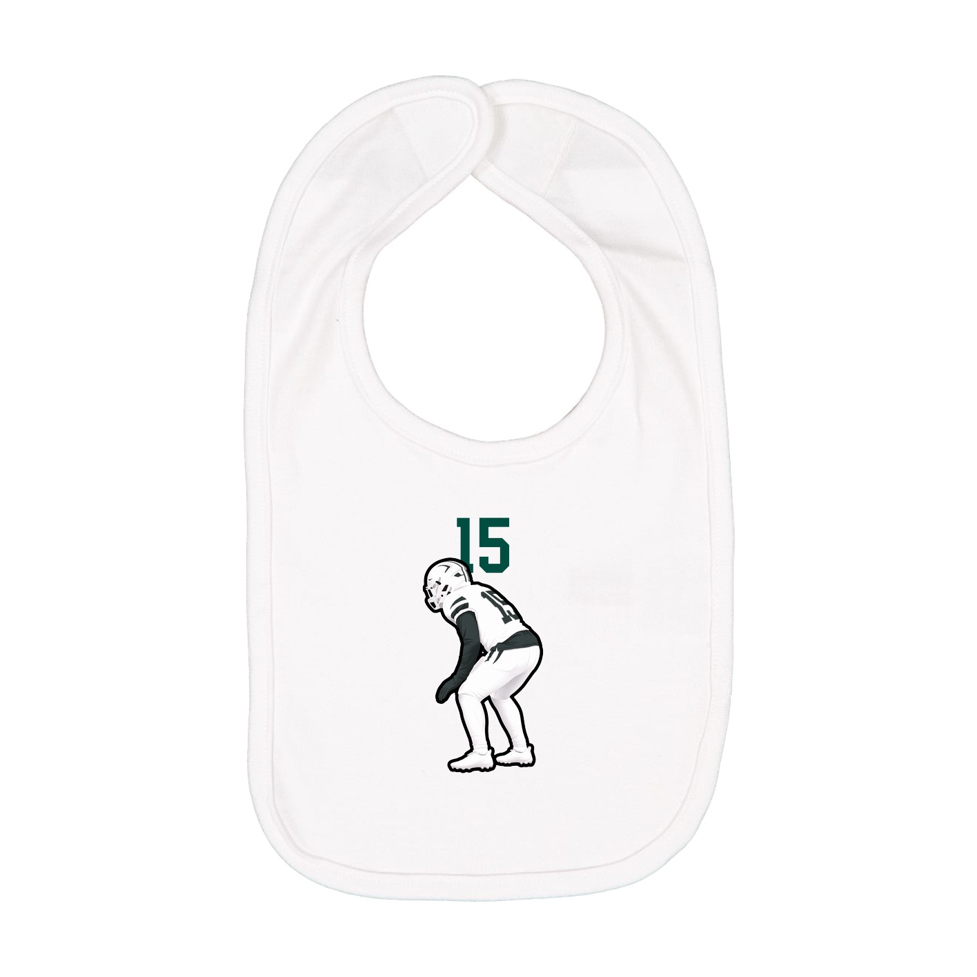 Infant Bib — Number Top in White
