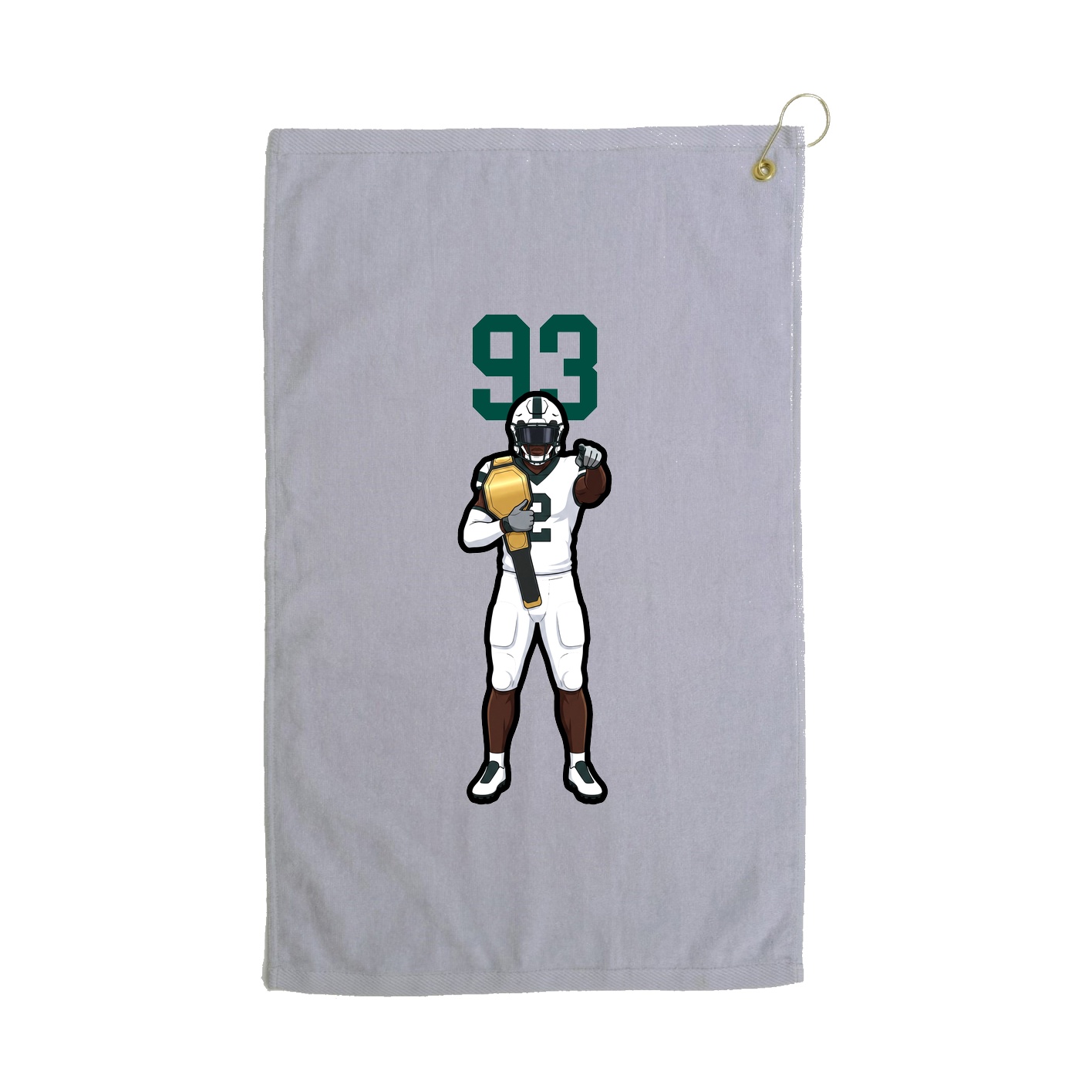 Golf Towel — Number Top in Grey