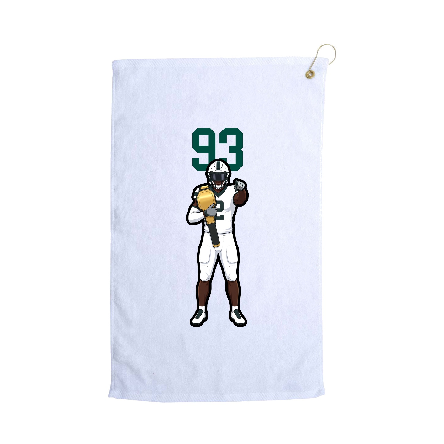 Golf Towel — Number Top in White