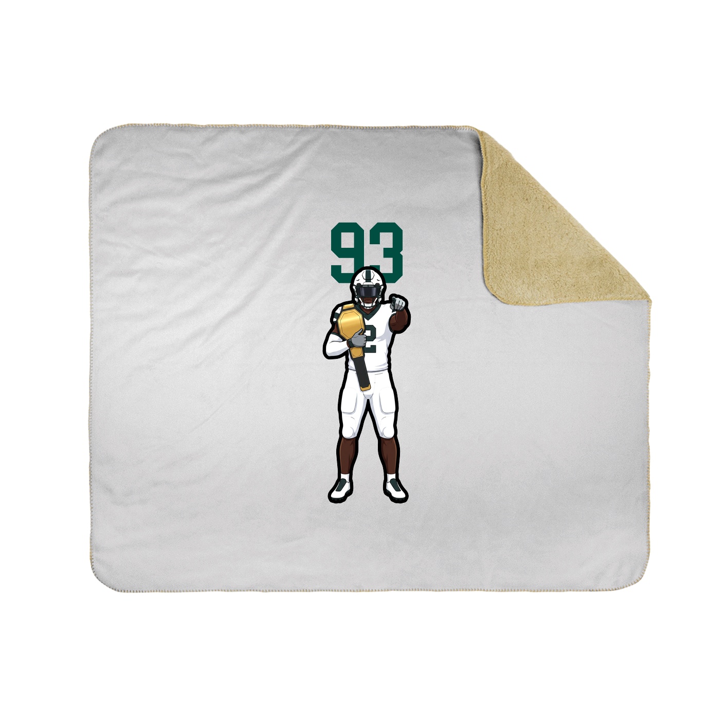 Throw Blanket — Number Top in White