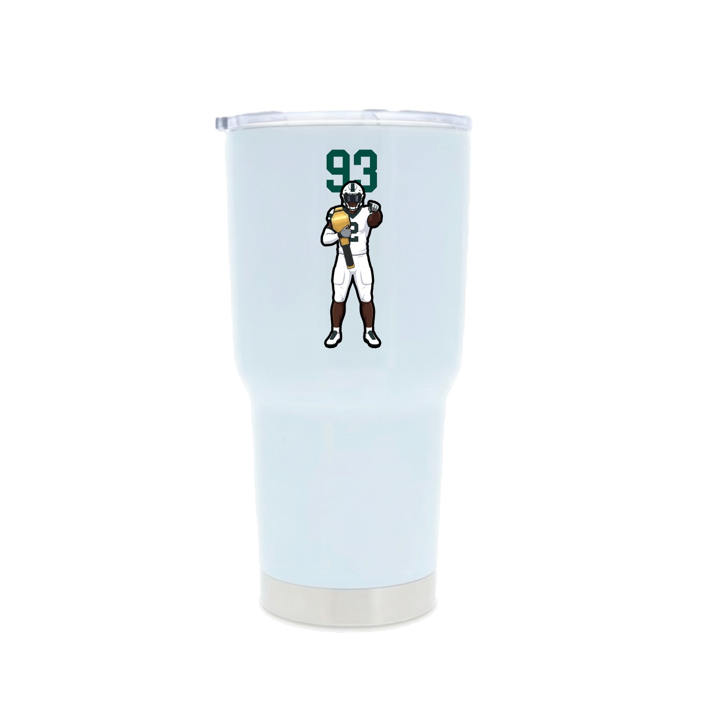 30oz Stainless Steel Tumbler — Number Top in White