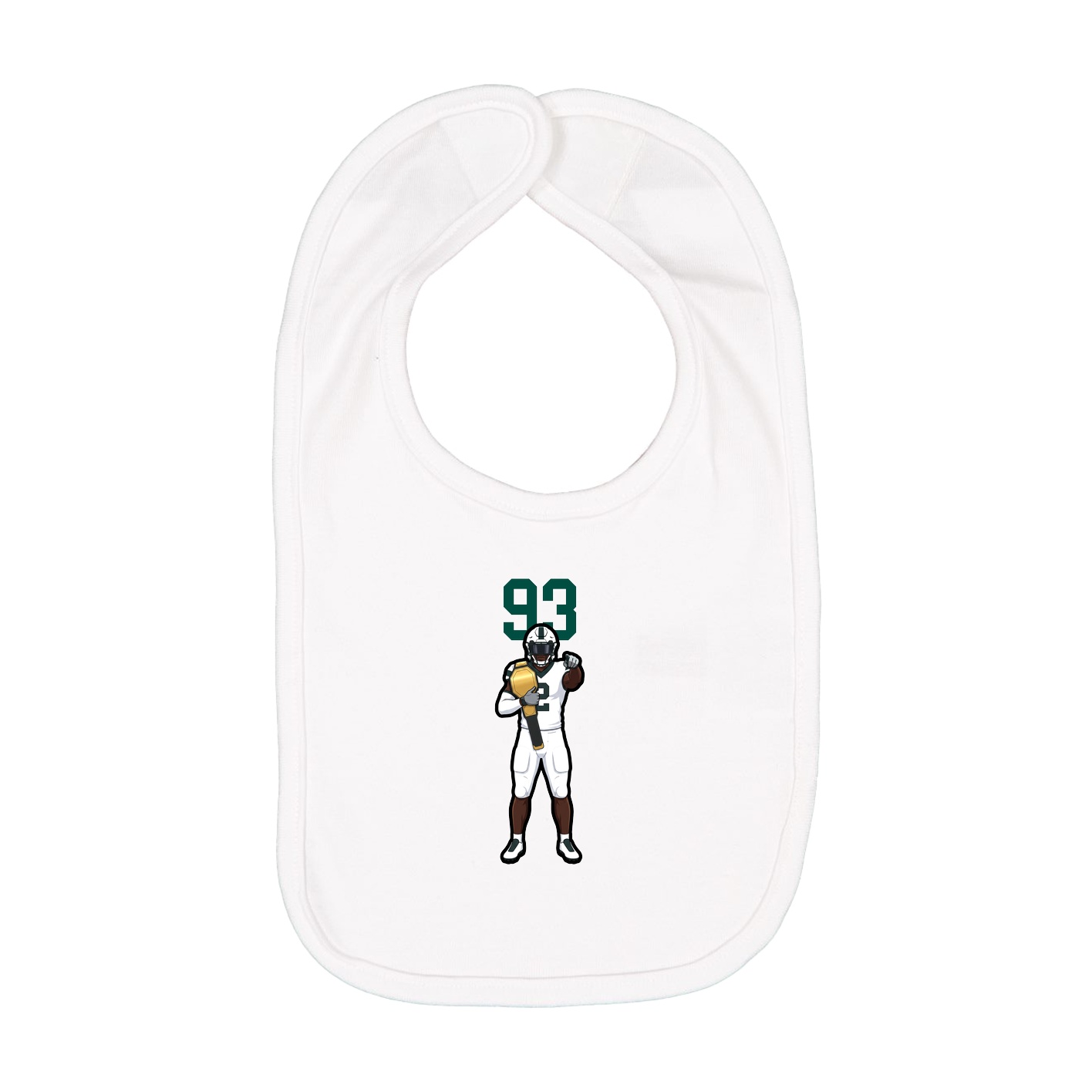 Infant Bib — Number Top in White