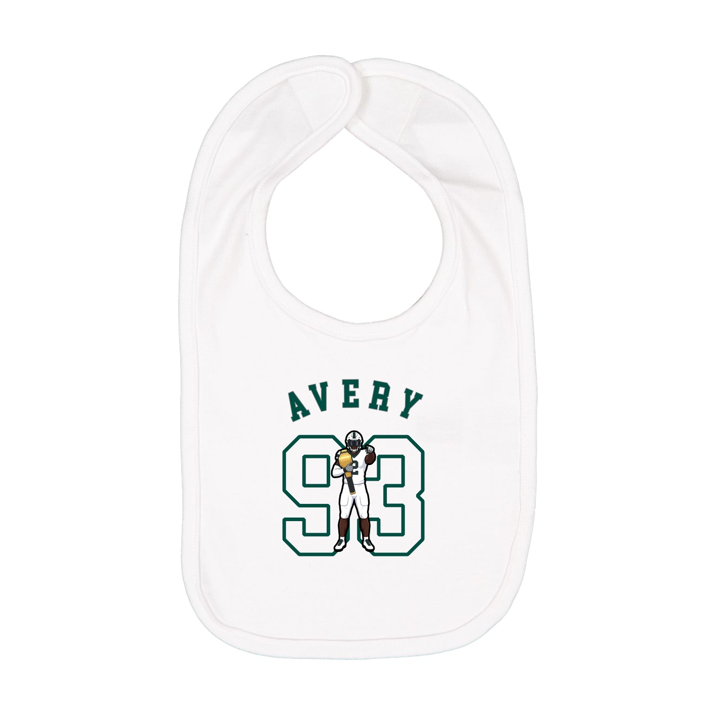 Infant Bib — Shirsey Arch in White