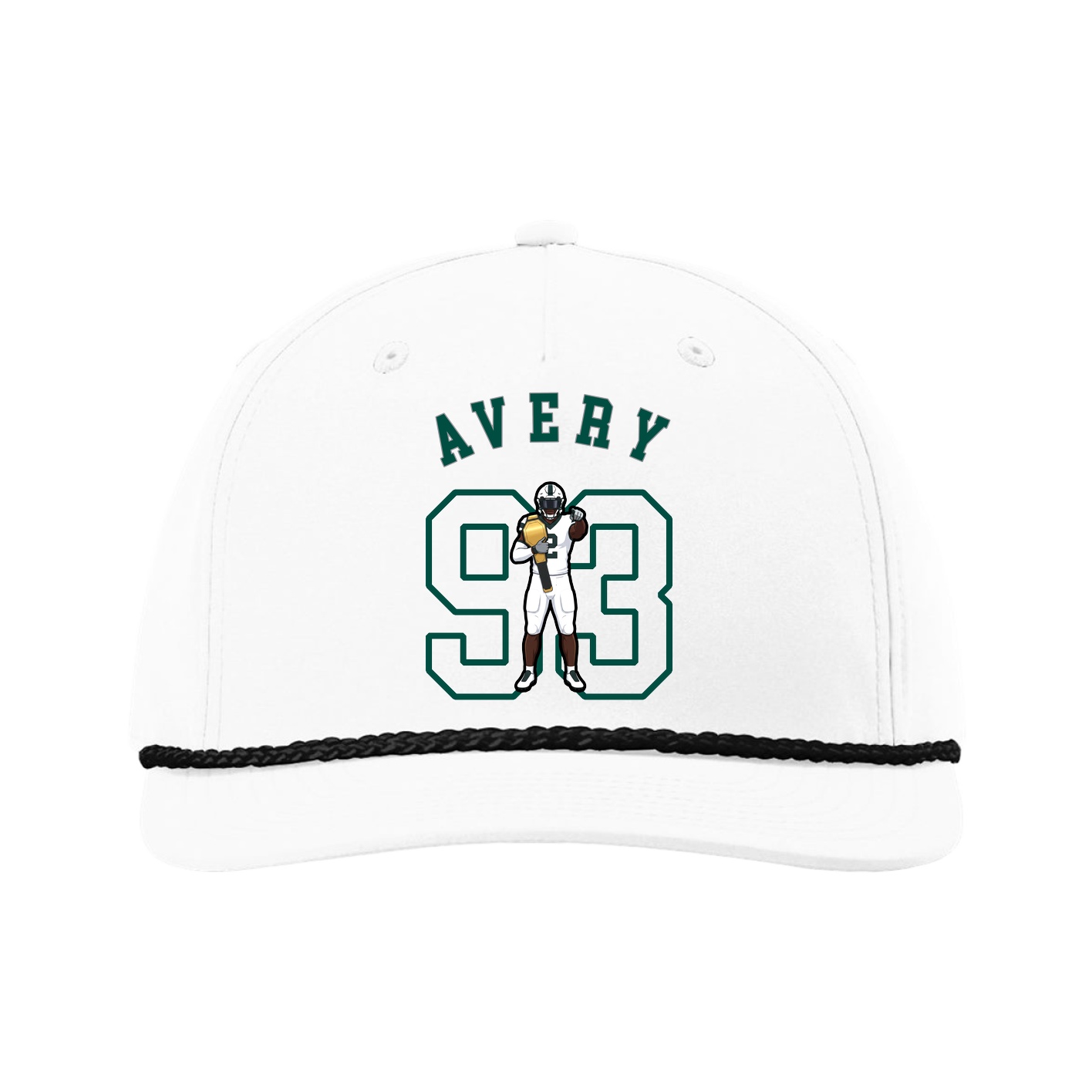 Five-Panel Classic Rope Cap — Shirsey Arch in White