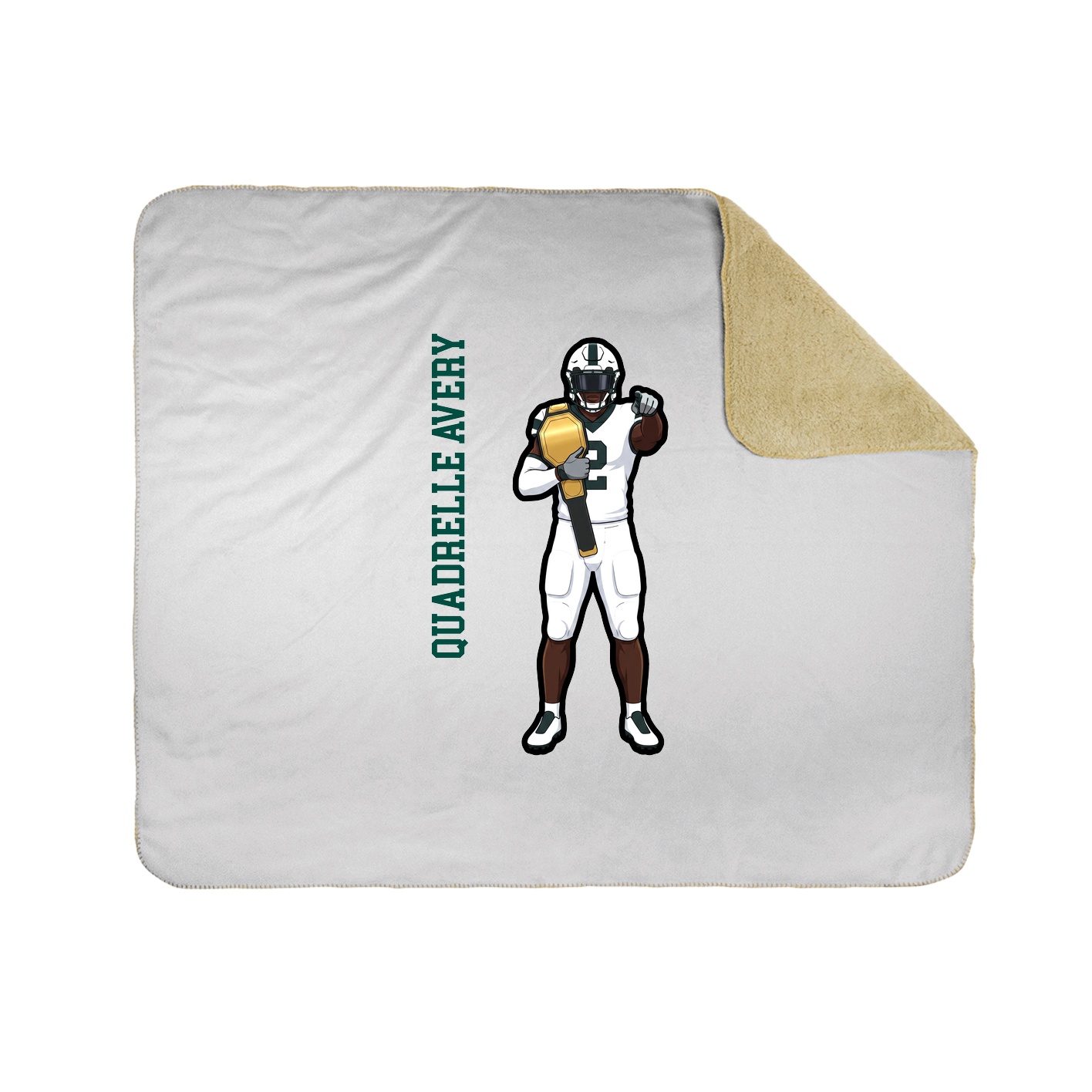 Throw Blanket — Name Vertical in White