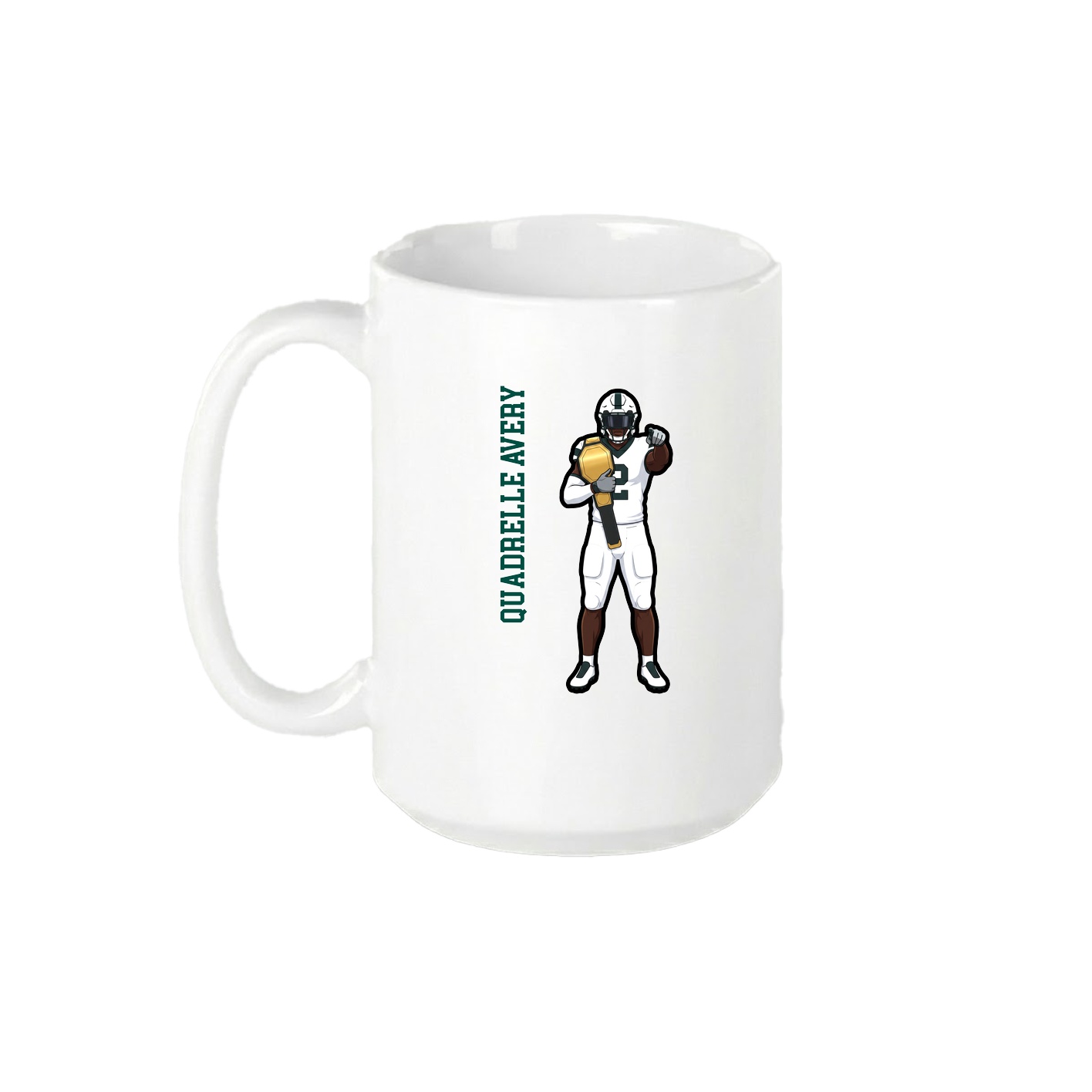 15oz Coffee Mug — Name Vertical in White