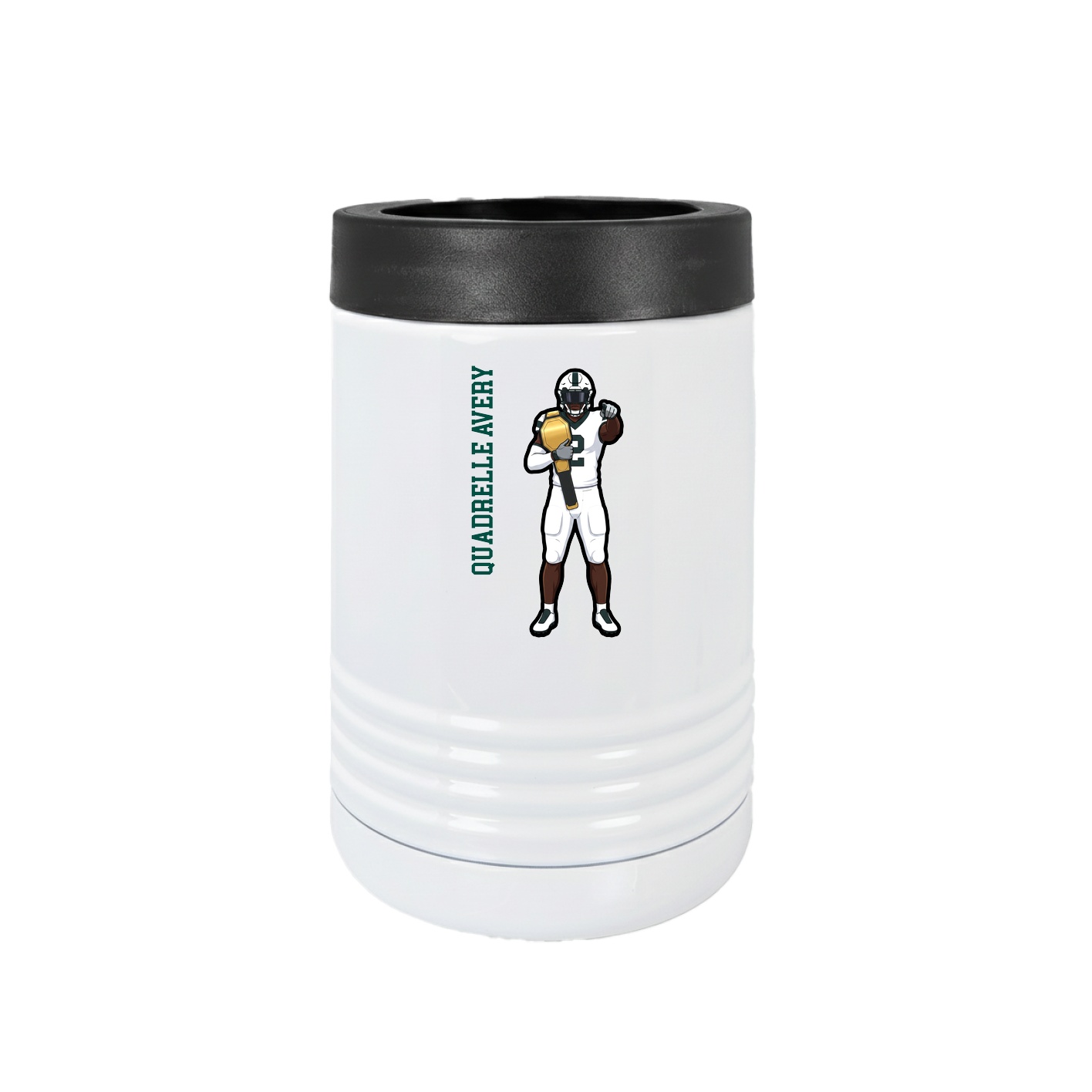 Beverage Holder — Name Vertical in White