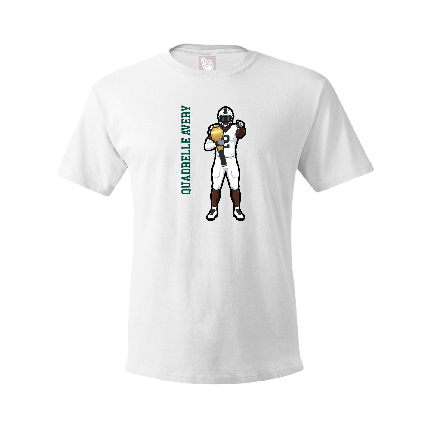 Youth Tee — Name Vertical in White