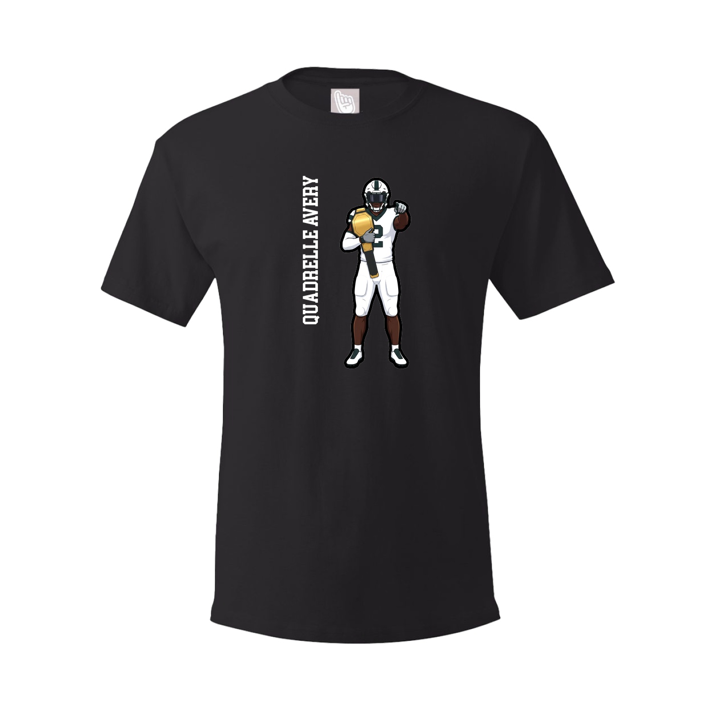 Youth Tee — Name Vertical in Black