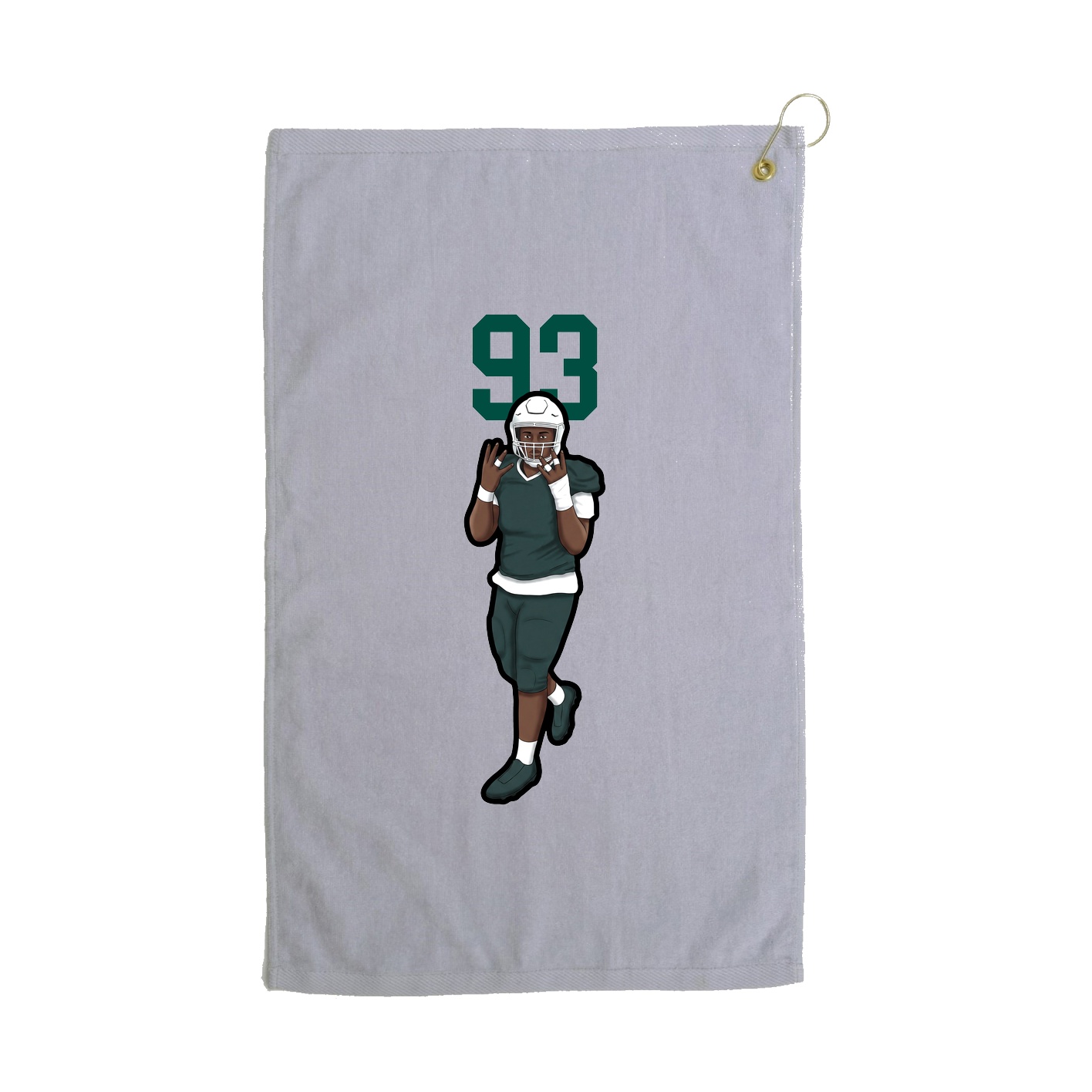 Golf Towel — Number Top in Grey