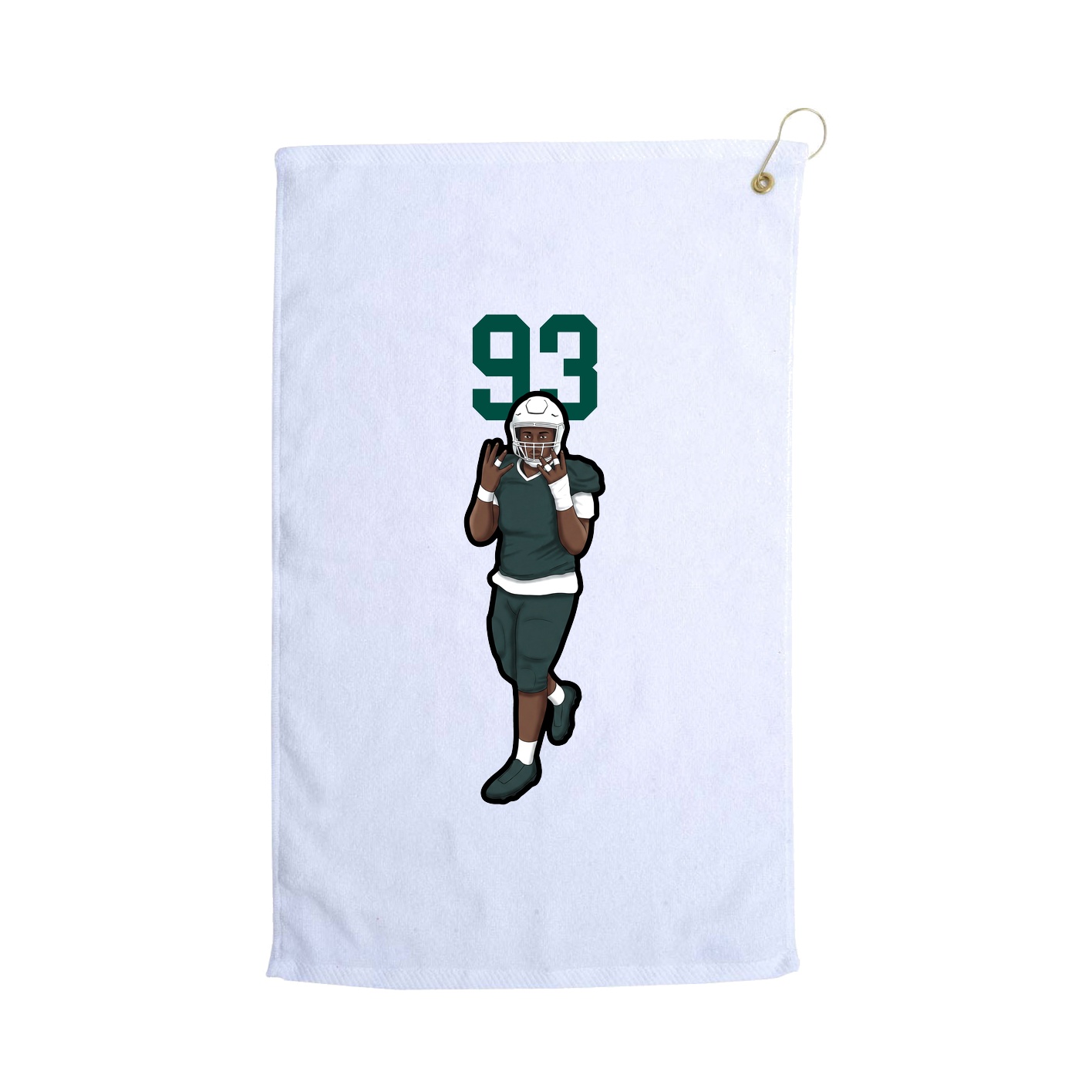 Golf Towel — Number Top in White