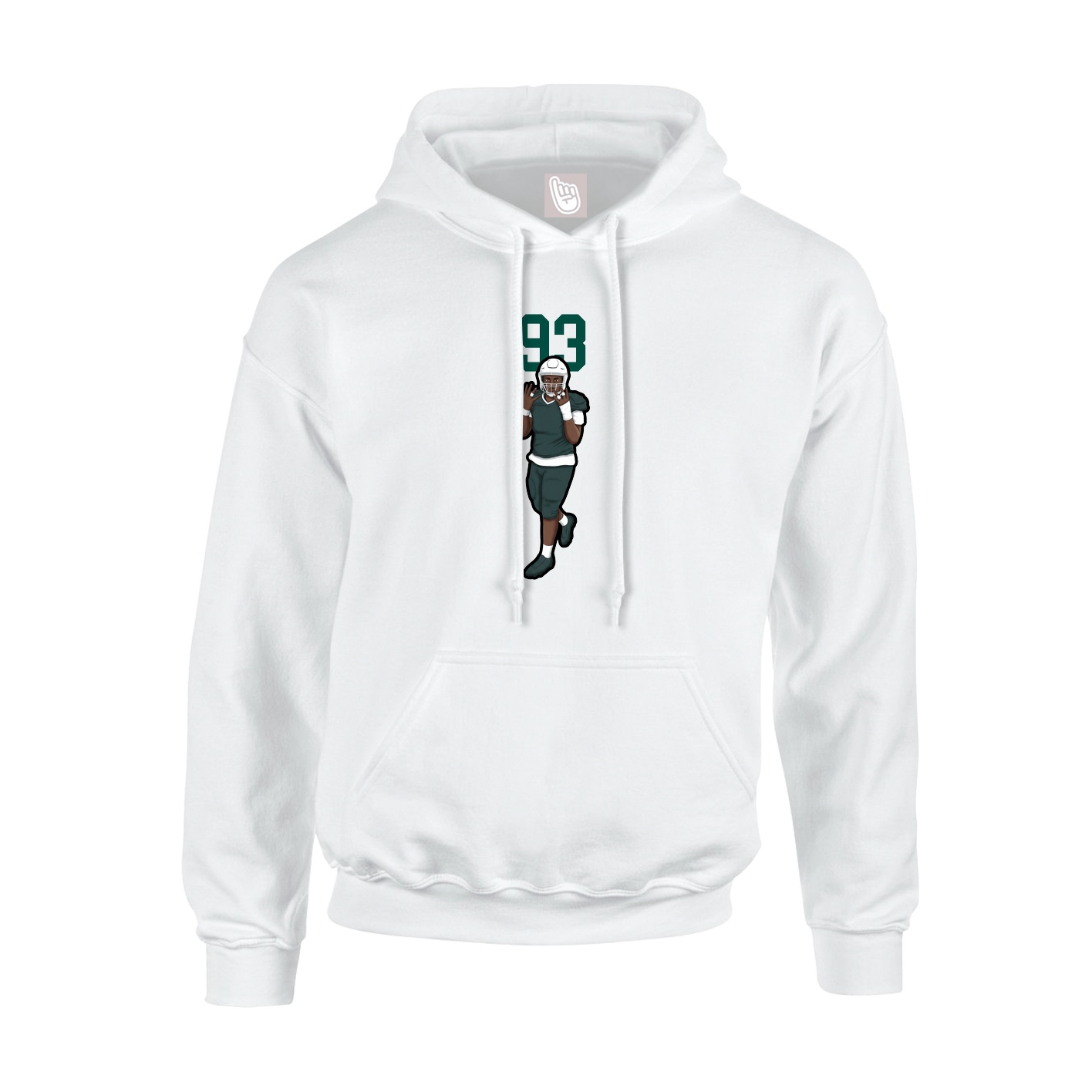 Youth Hoodie — Number Top in White