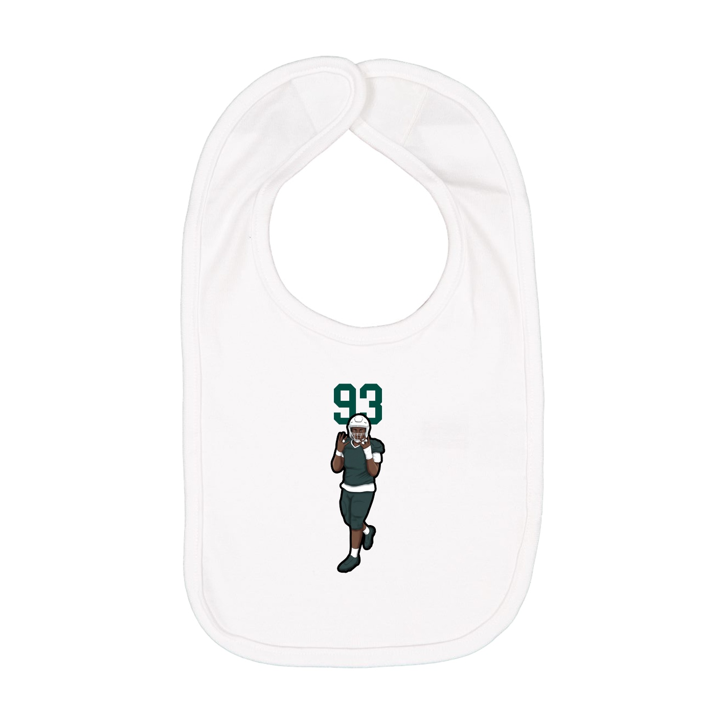 Infant Bib — Number Top in White