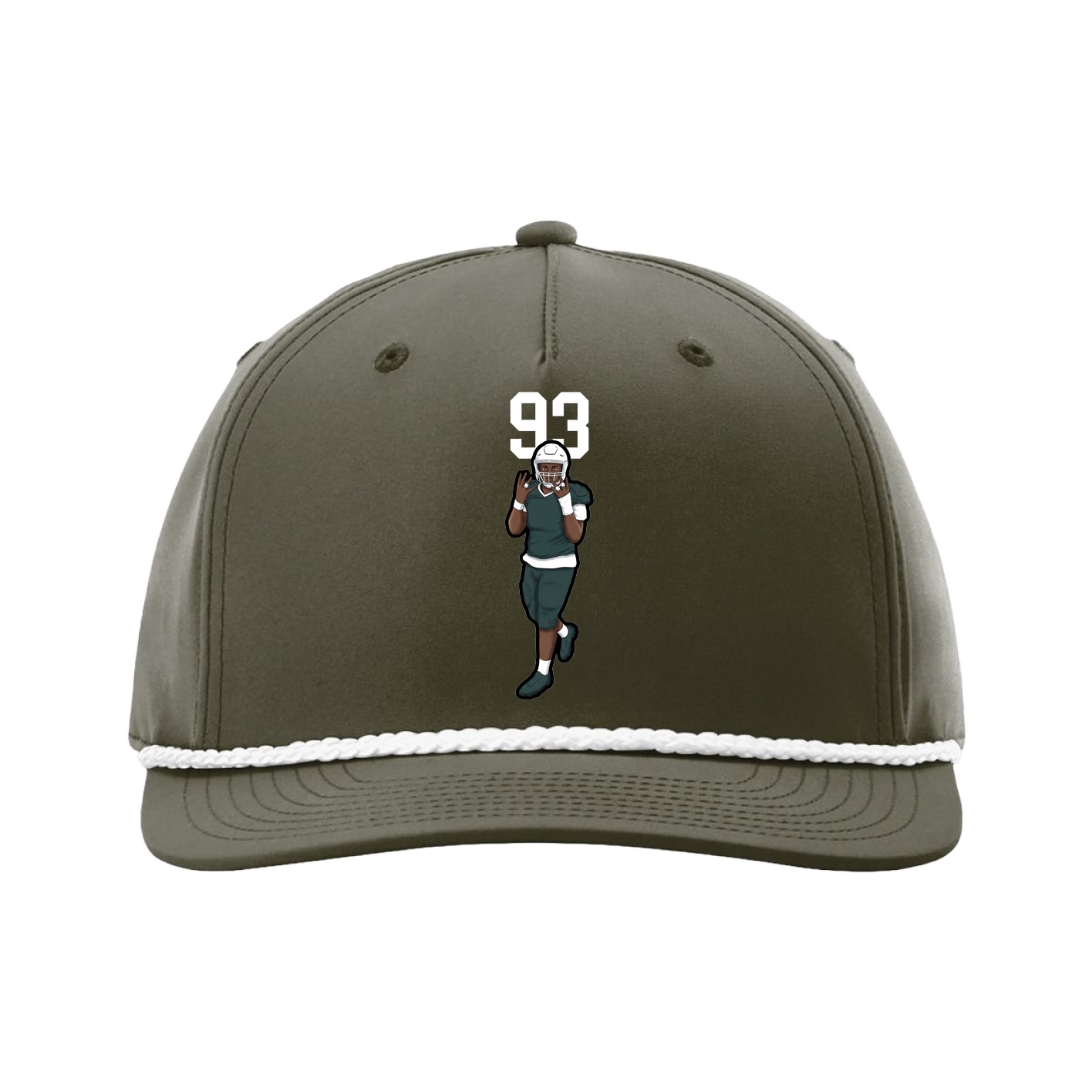 Five-Panel Classic Rope Cap — Number Top in Green
