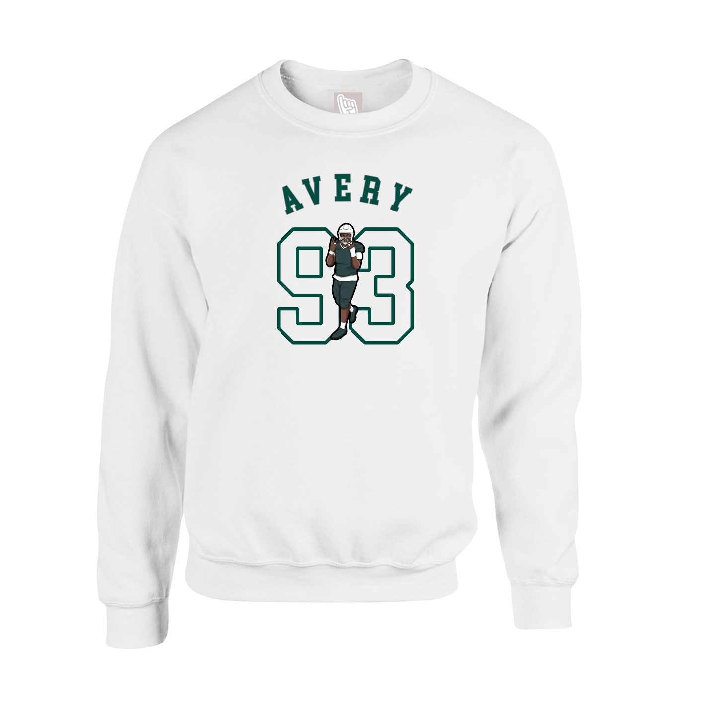 Fleece Crew — Shirsey Arch in White
