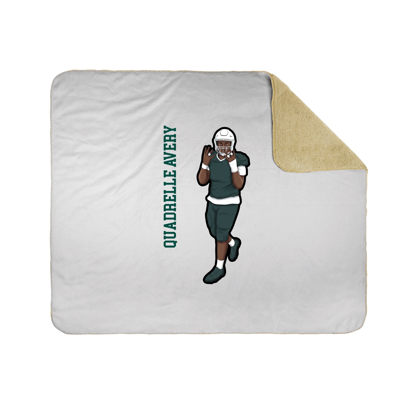 Throw Blanket — Name Vertical in White