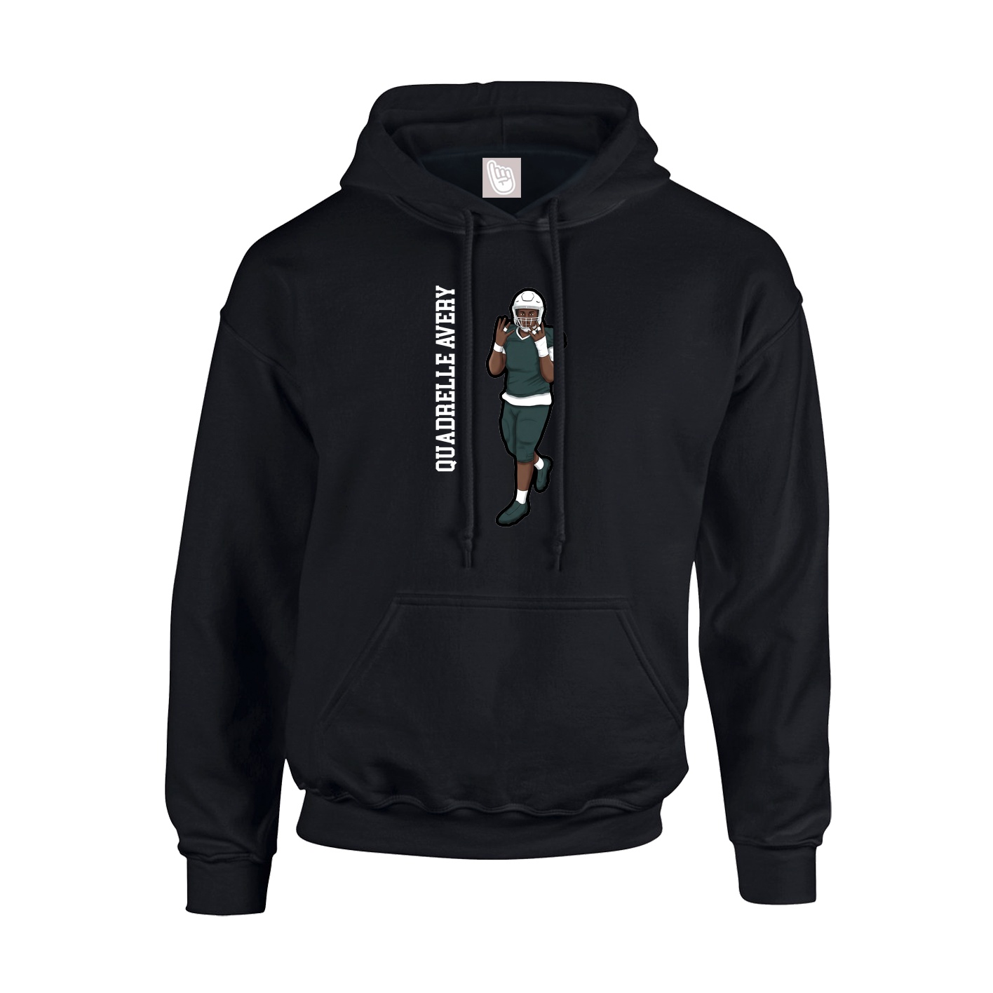 Youth Hoodie — Name Vertical in Black