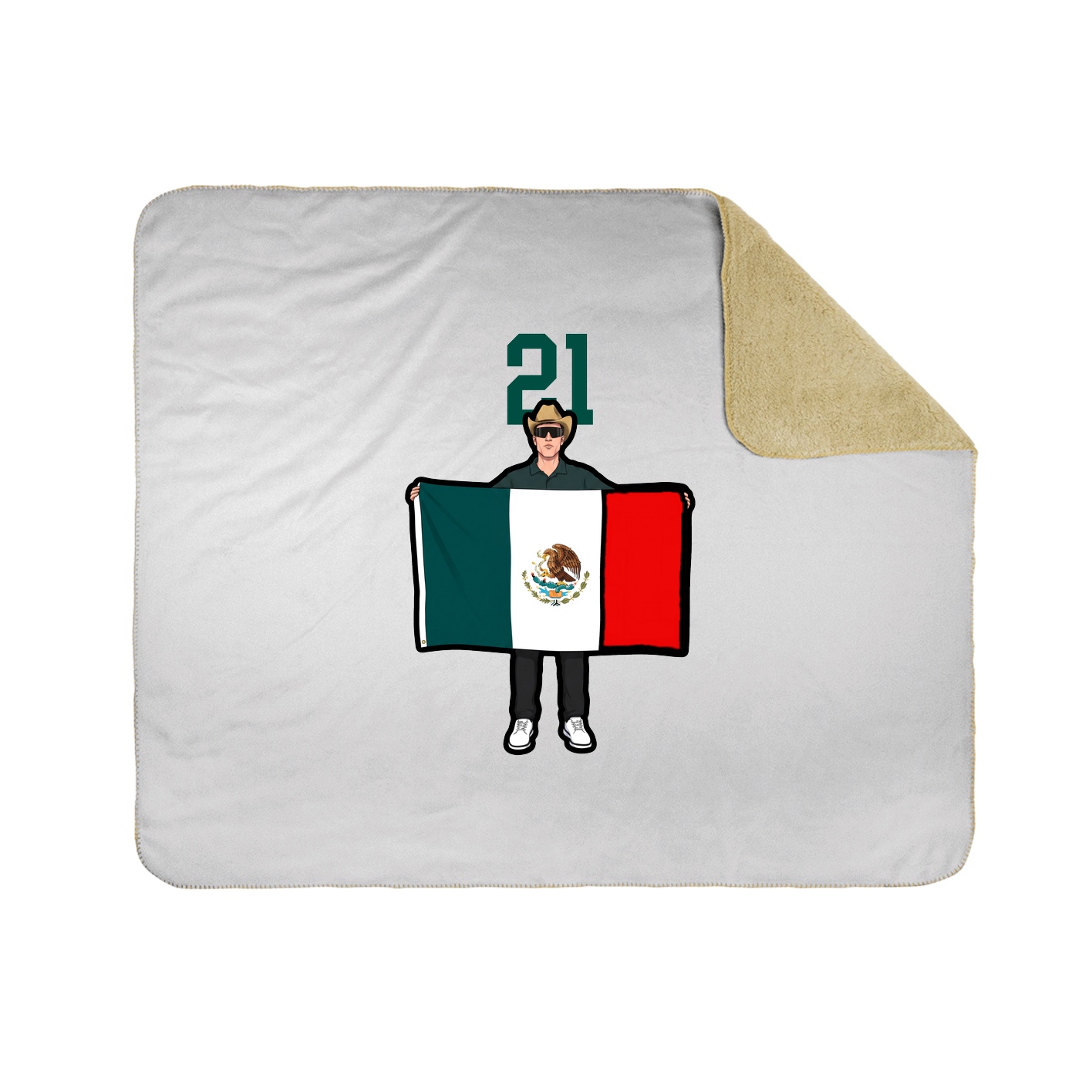 Throw Blanket — Number Top in White