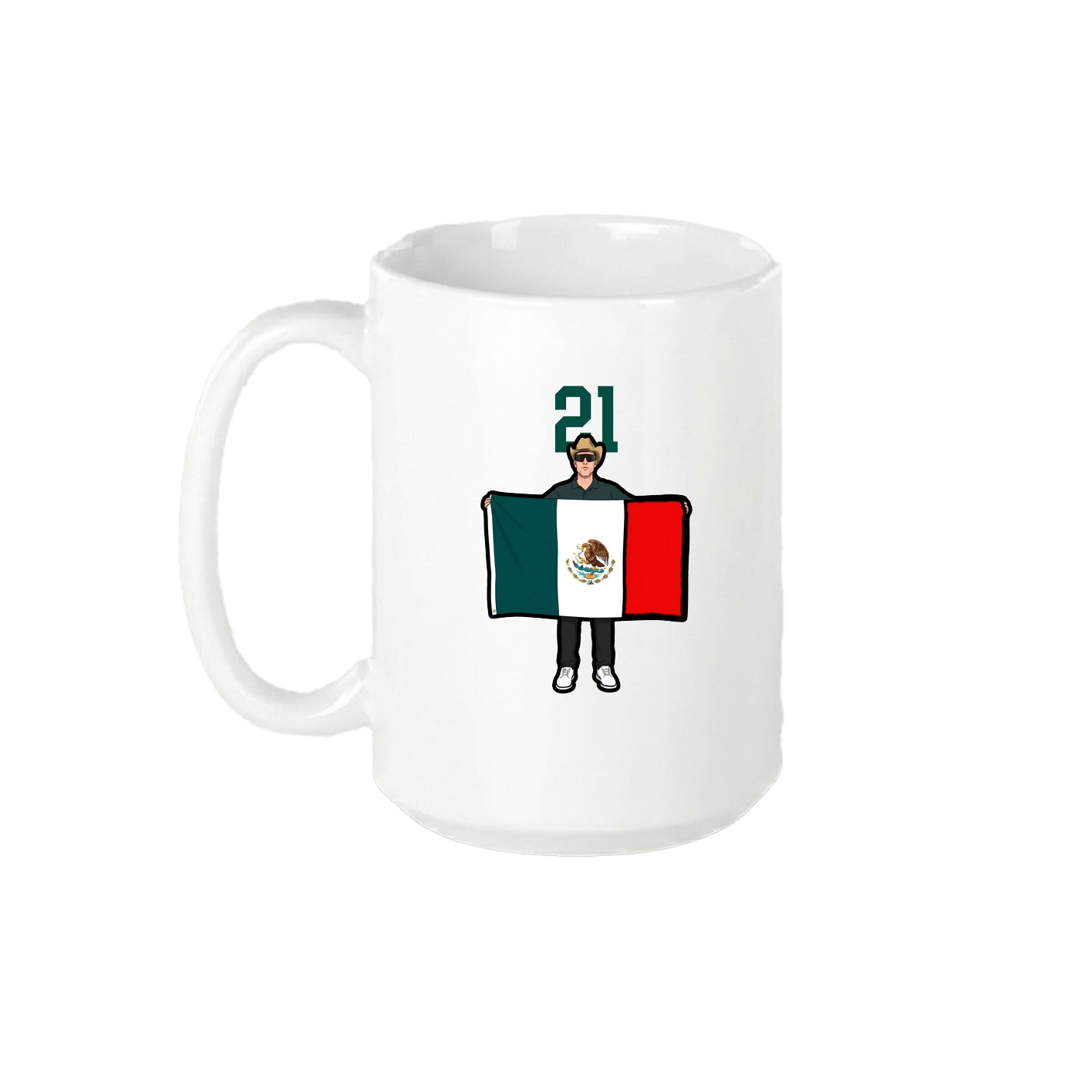 15oz Coffee Mug — Number Top in White
