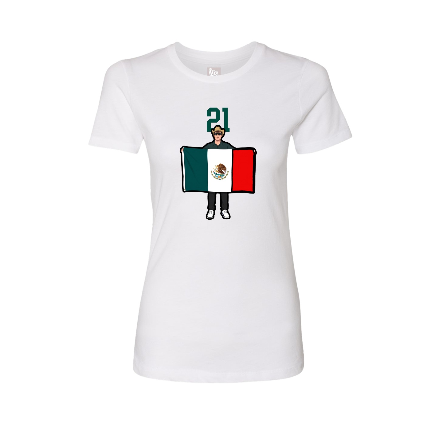 Womens Tee — Number Top in White