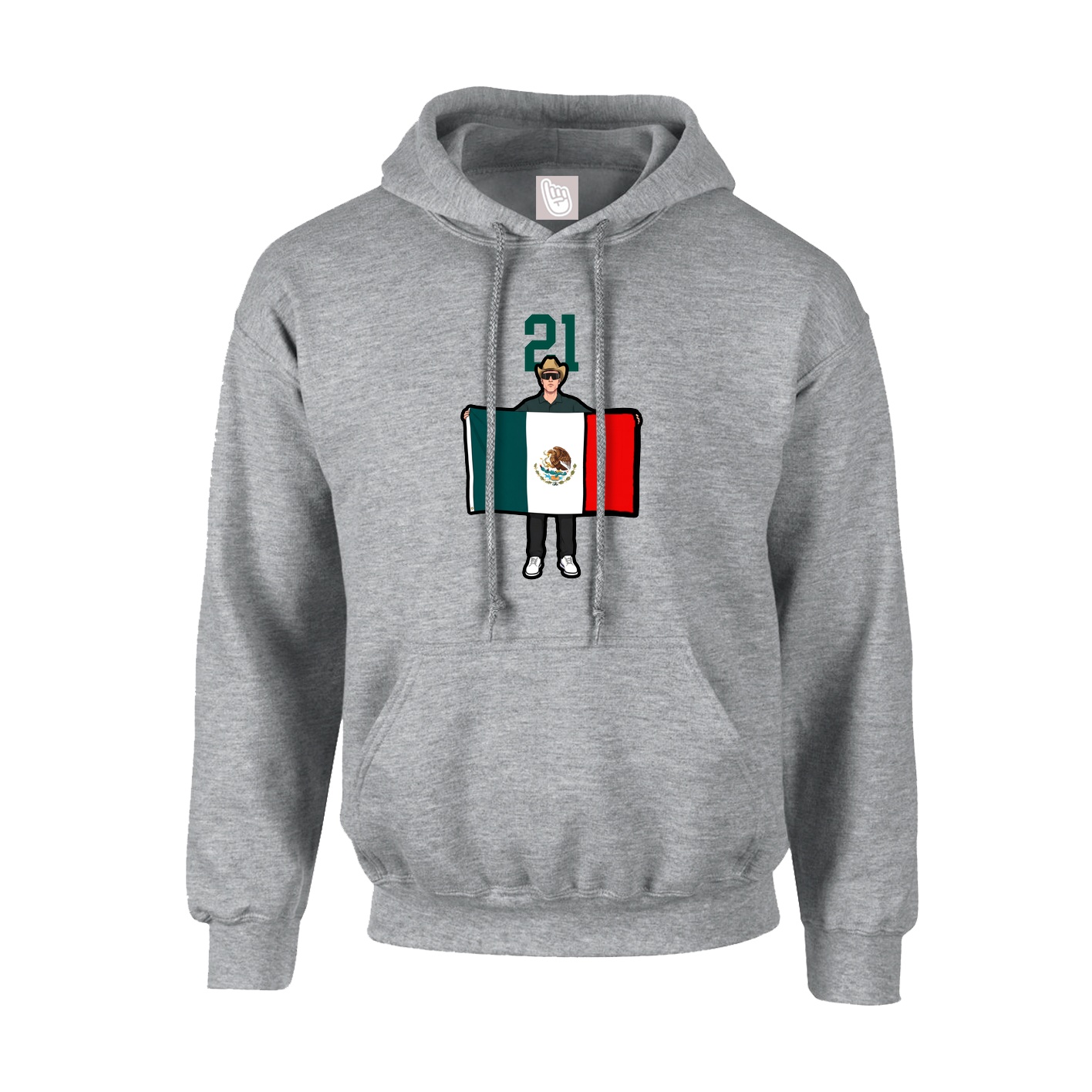 Youth Hoodie — Number Top in Grey