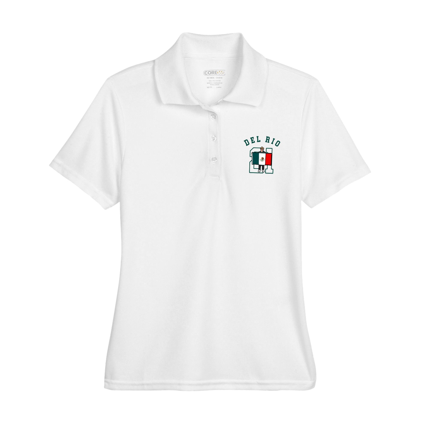 Womens Performance Polo — Shirsey Arch in White