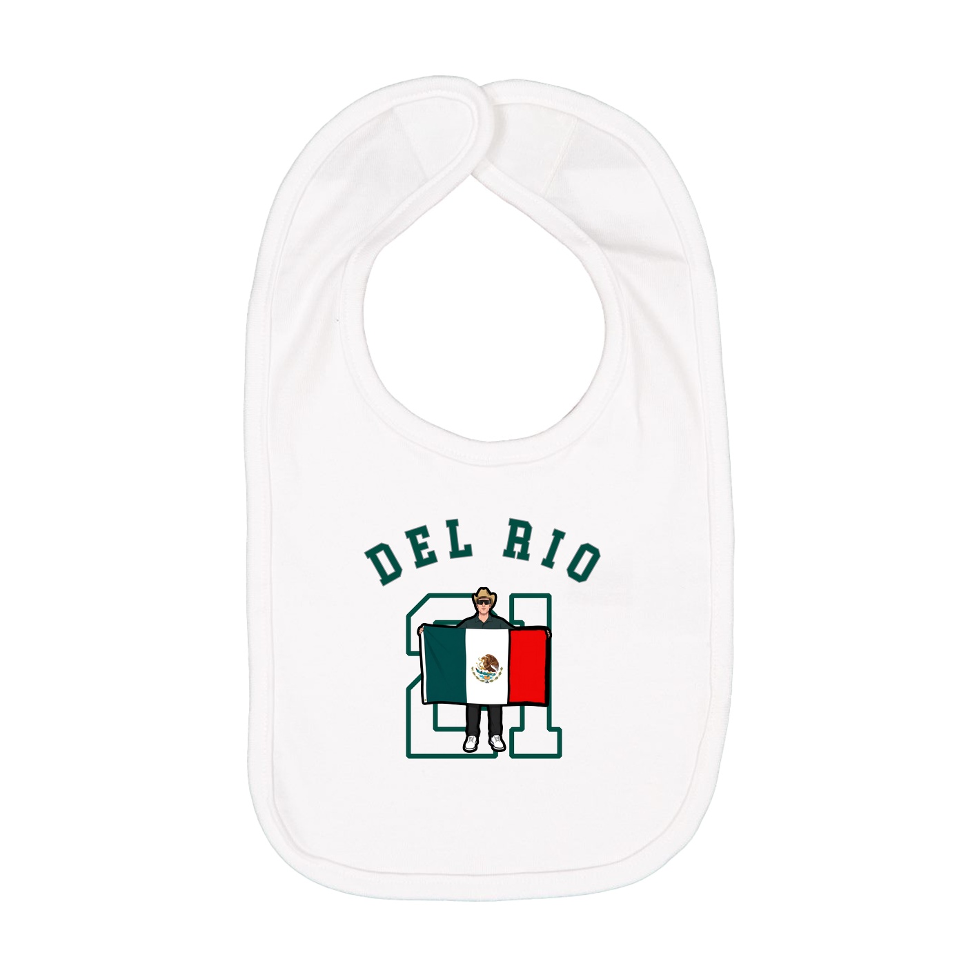 Infant Bib — Shirsey Arch in White