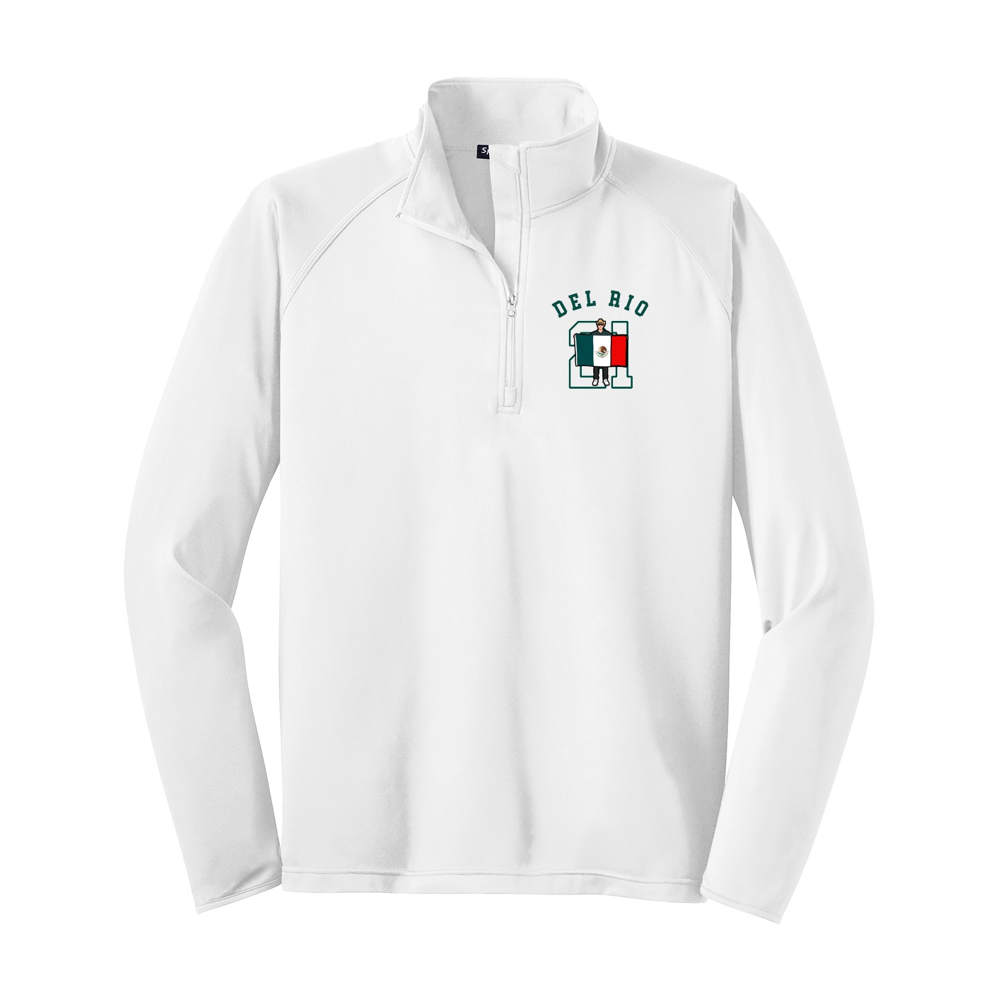 Q-Zip Pullover — Shirsey Arch in White